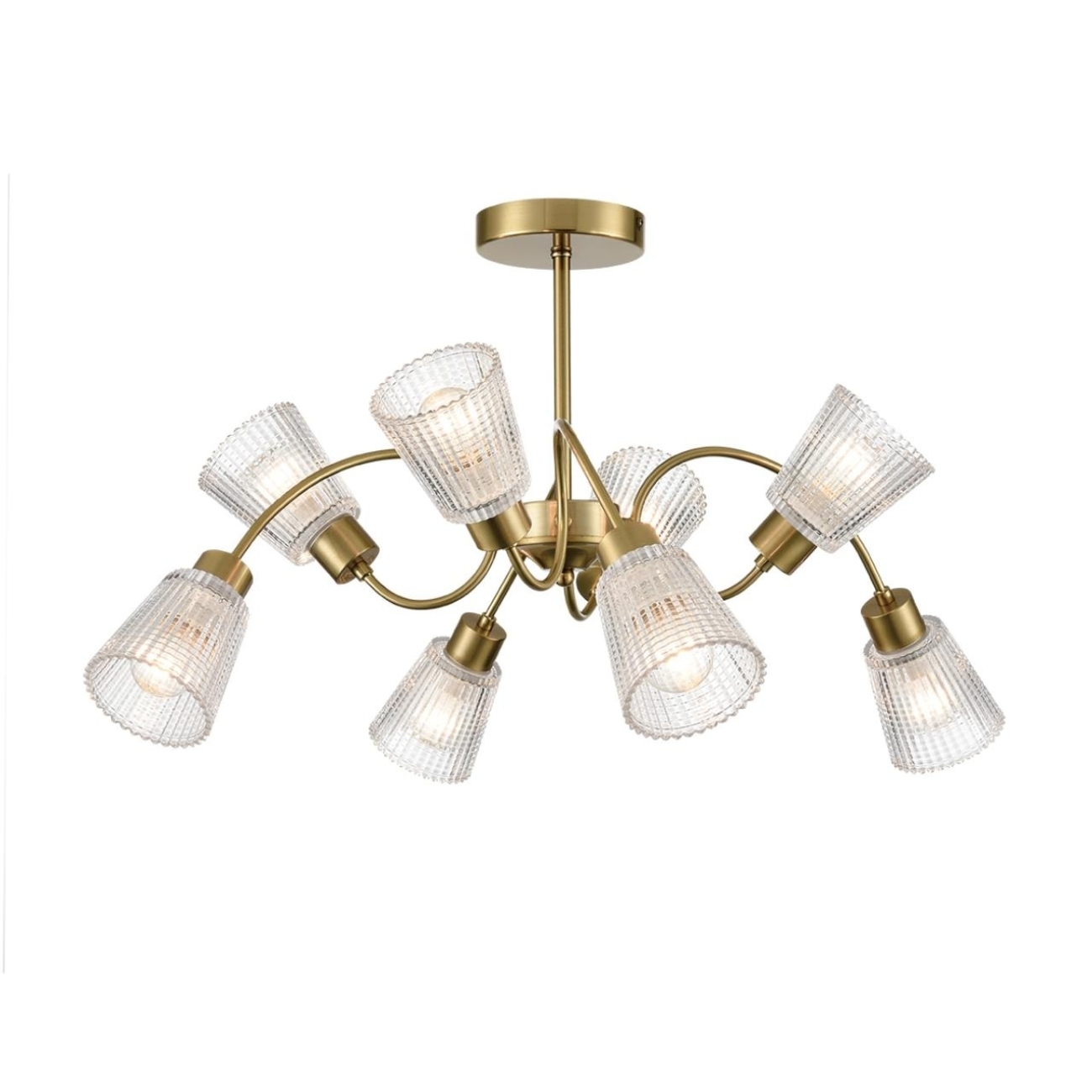 Потолочная люстра на штанге Lumion Imana 8154/8C медный/прозрачный, металл/стекло Е14 8*40W 220V — фото 6