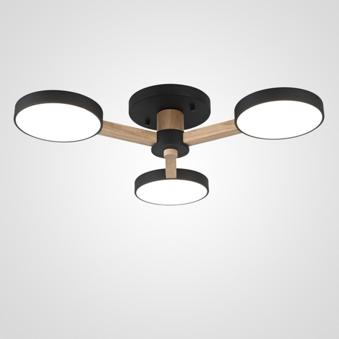 Люстра потолочная накладная на 3 лампы LED на штанге Turna 3 Black By ImperiumLoft Turna01 (Умный дом, Алиса) 178331-26 — фото 1