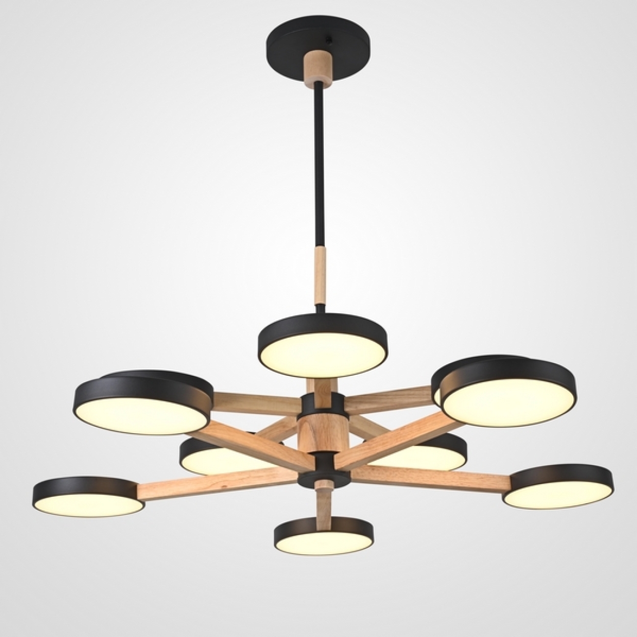 Потолочная люстра на штанге LED TURNA DBL L10 Black ImperiumLoft Turna-Dbl01 (229085-26, Умный дом, WiFi, голосовое управление) — фото 1