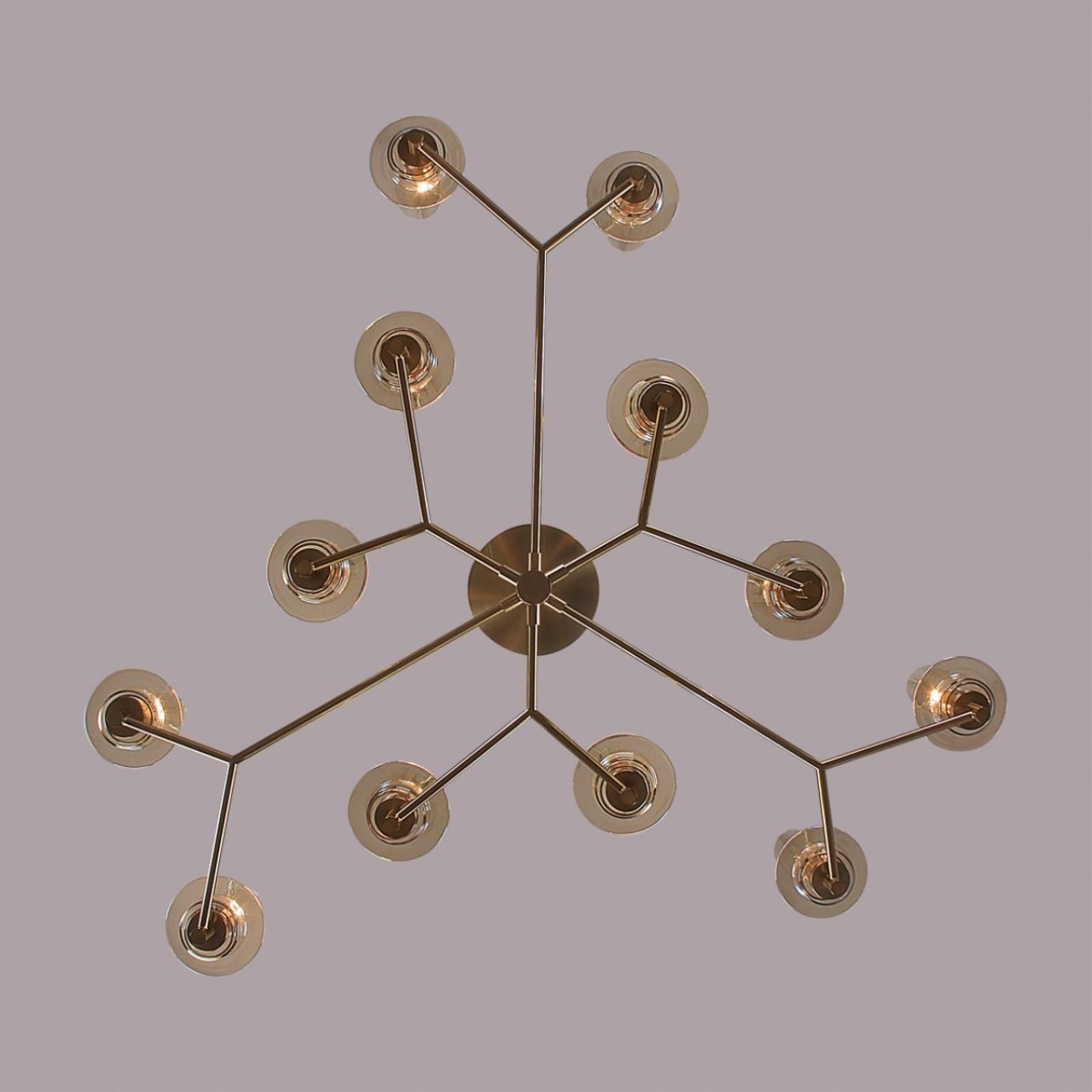 Потолочная люстра на штанге Lumion Madonna 6554/12C бронза/коньячный/металл/стекло E14 12*40W 220V — фото 2