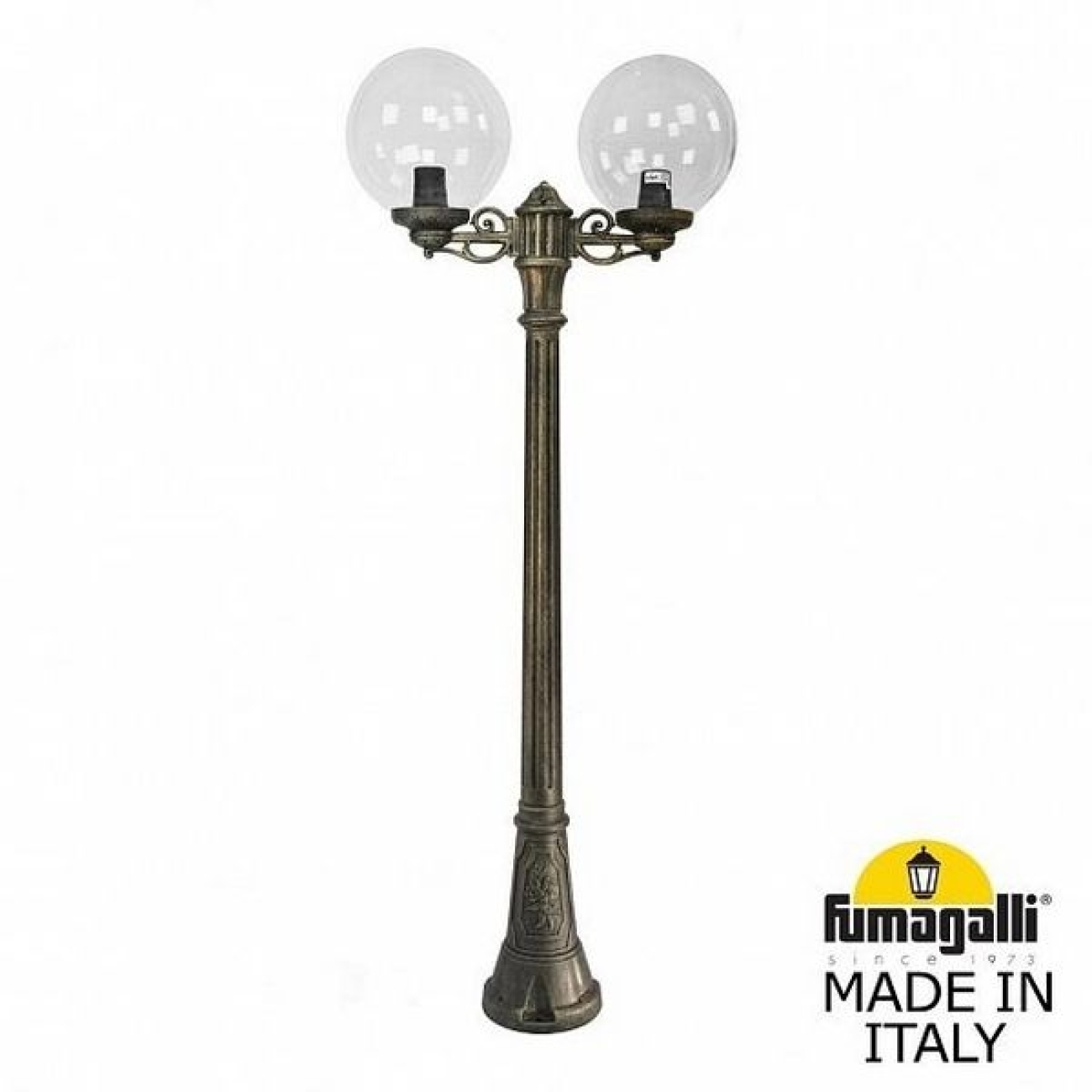 Наземный светильник IP55 уличный Fumagalli Artu BISSO/G300 2L G30.158.S20.BXE27 в форме шара — фото 1