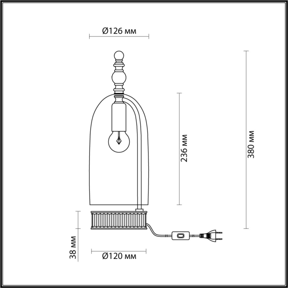 Интерьерная настольная лампа с выключателем Odeon Light Bell 4892/1T — фото 3