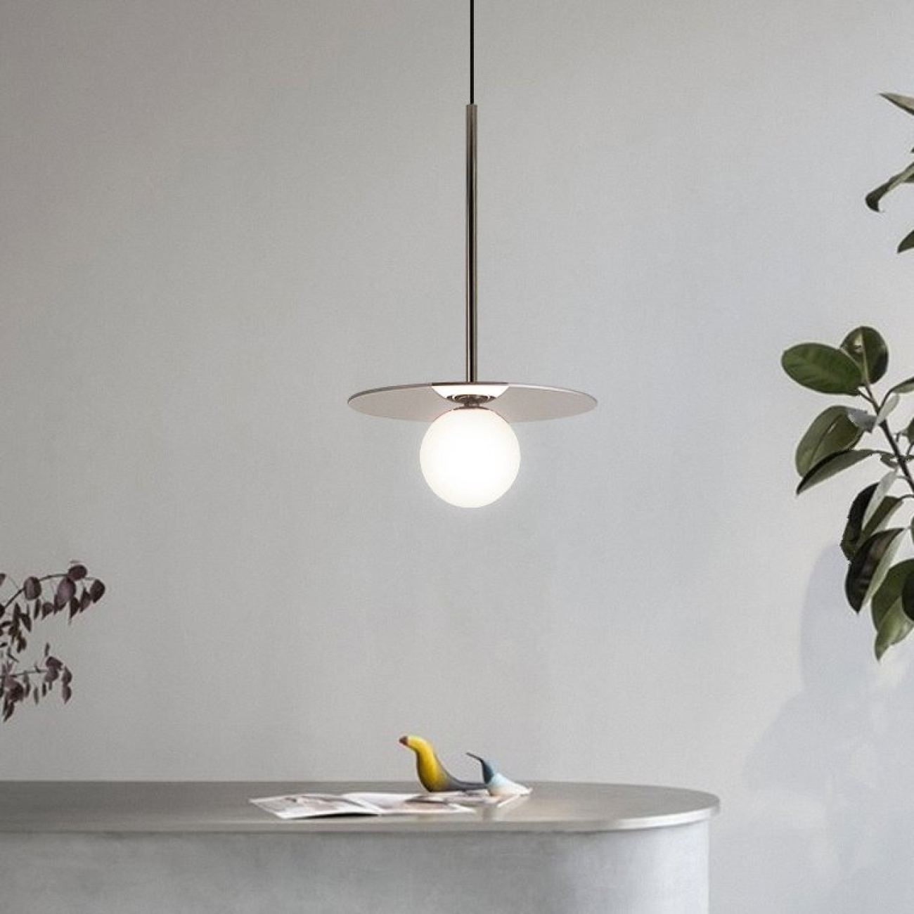 Подвесной светильник Tag M D35 Хром By ImperiumLoft Tag01 178424-26 в форме шара — фото 3