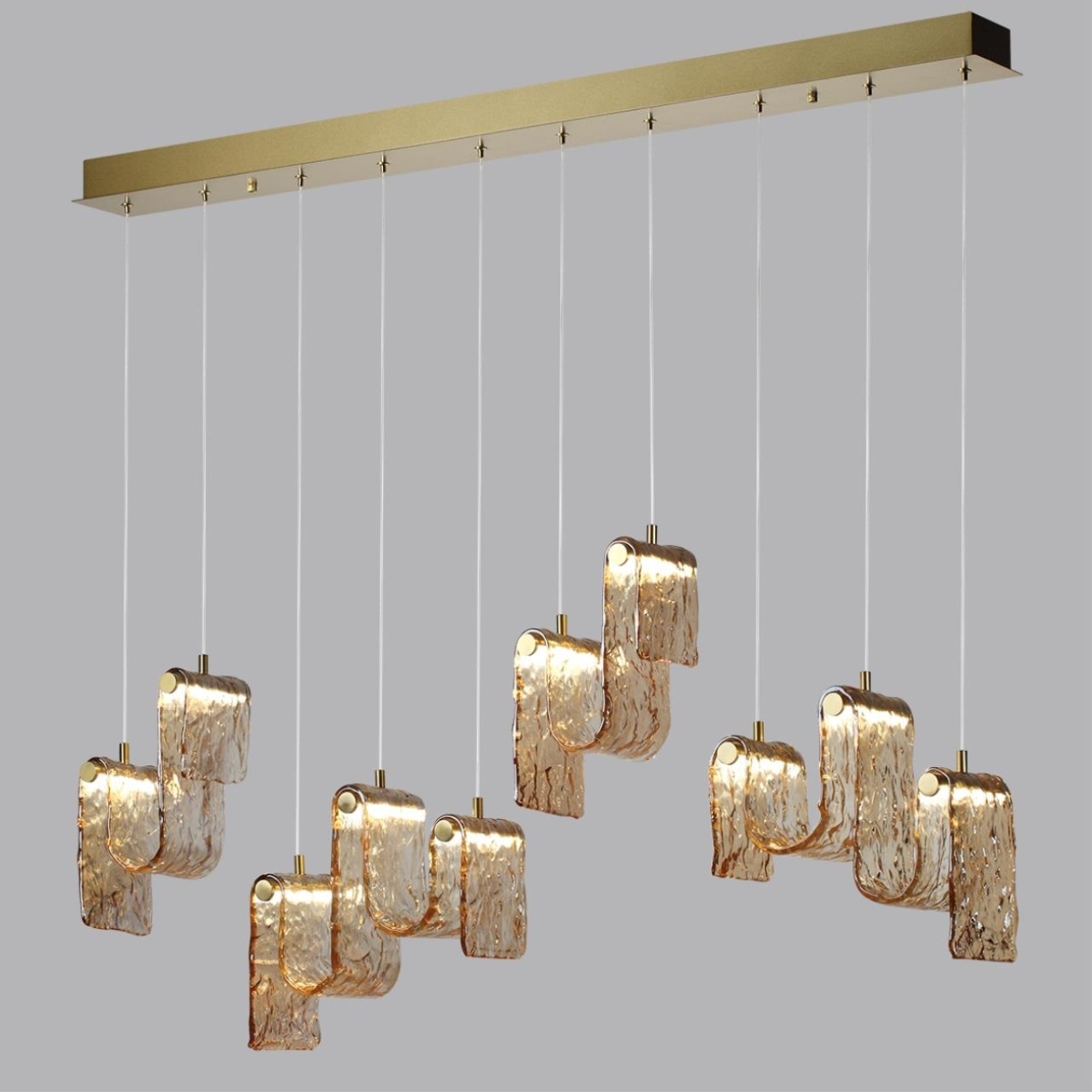 Подвесной светильник светодиодный Odeon Light Flow 5105/52L золотой брашинг/янтарный металл/стекло LED x 52W 4000K — фото 4