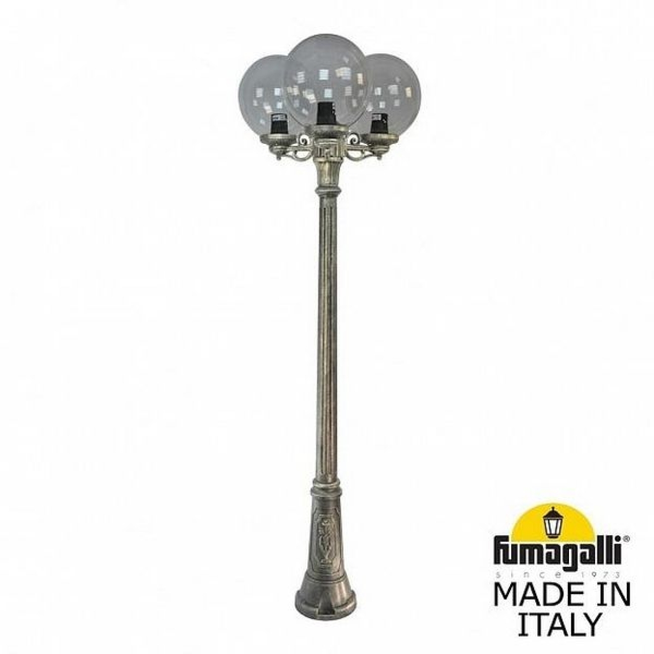 Наземный светильник IP55 уличный Fumagalli Gig BISSO/G300 3L G30.156.S30.BZE27 в форме шара — фото 1