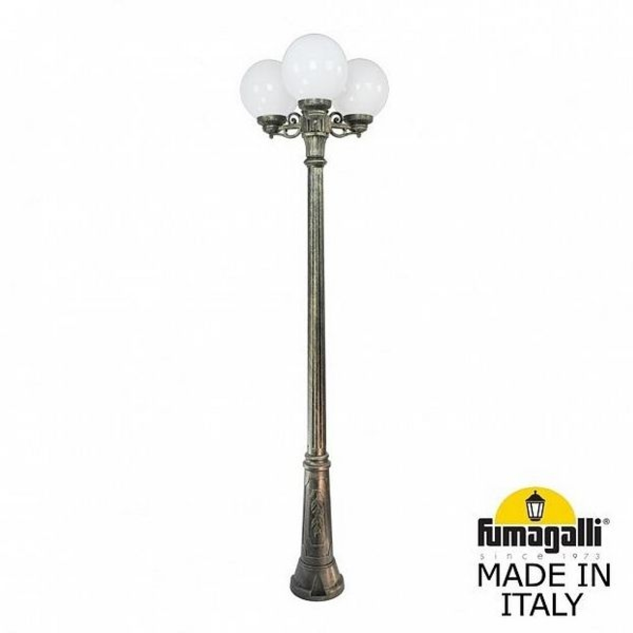 Наземный светильник IP55 уличный Fumagalli Ricu BISSO/G250 3L. G25.157.S30.BYE27 в форме шара — фото 1