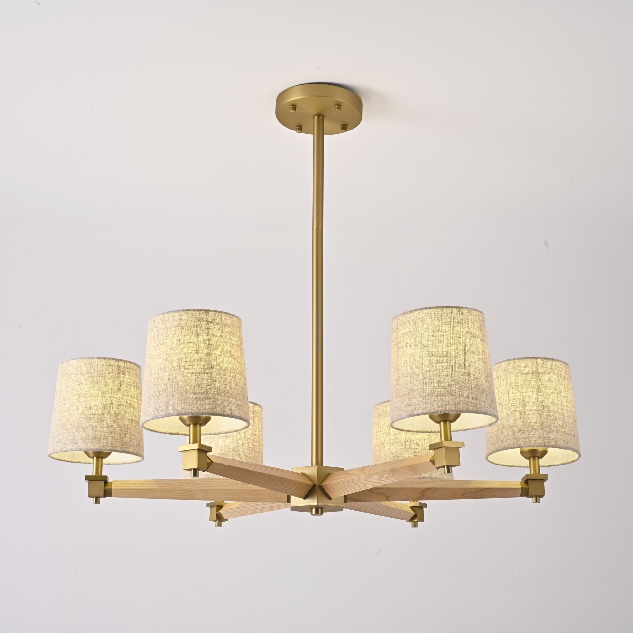 Потолочная люстра на штанге Jorgenson D85 Beige/Light Wood By ImperiumLoft Stavra01 203573-26 — фото 9