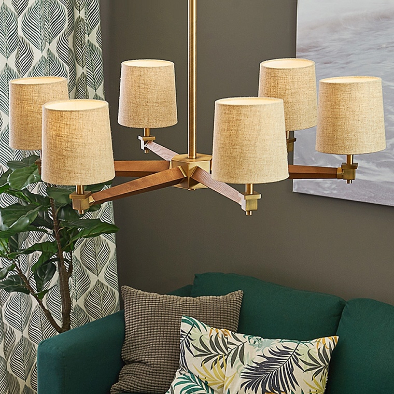 Потолочная люстра на штанге Jorgenson D85 Beige/Light Wood By ImperiumLoft Stavra01 203573-26 — фото 4