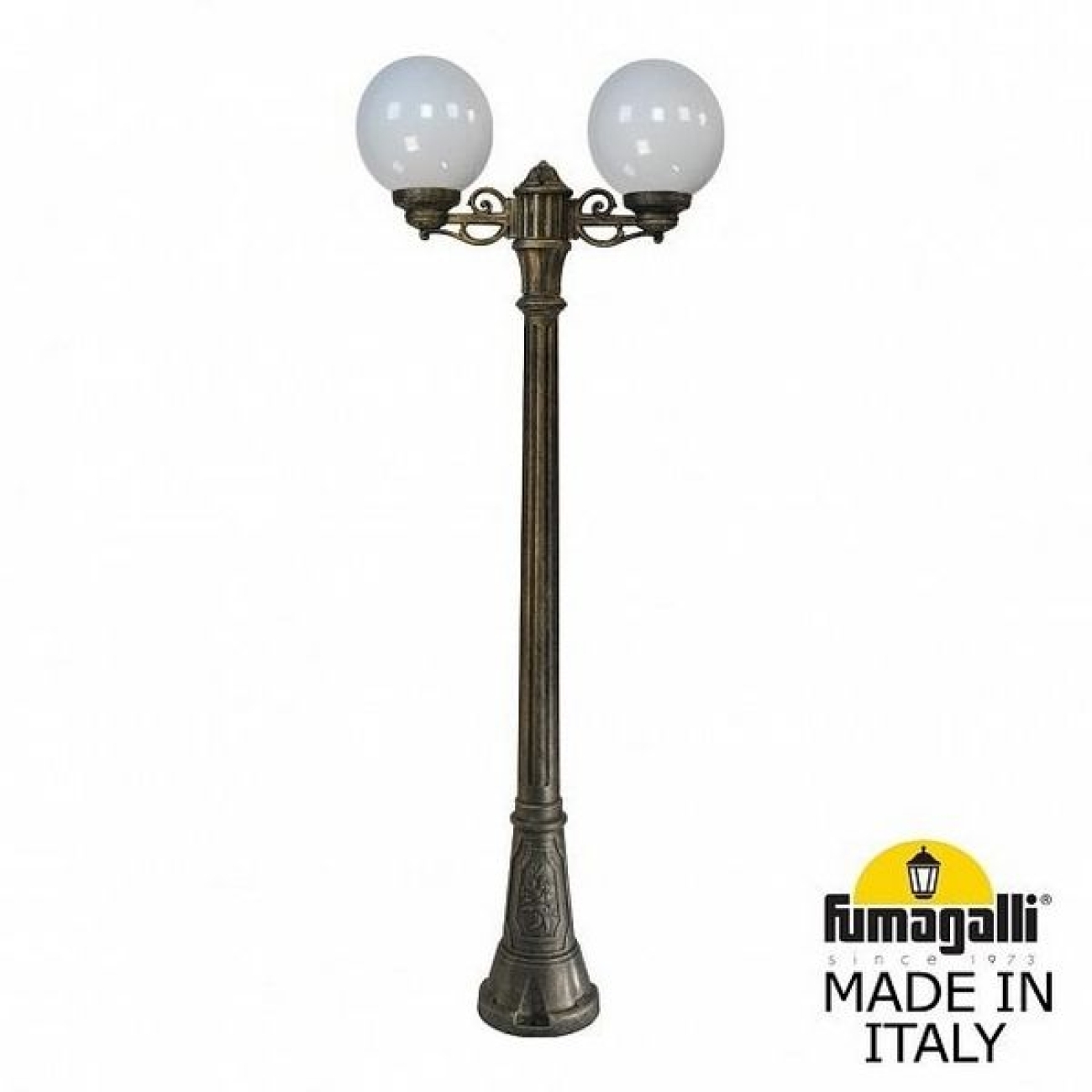 Наземный светильник IP55 уличный Fumagalli Artu BISSO/G250 2L. G25.158.S20.BYE27 в форме шара — фото 1