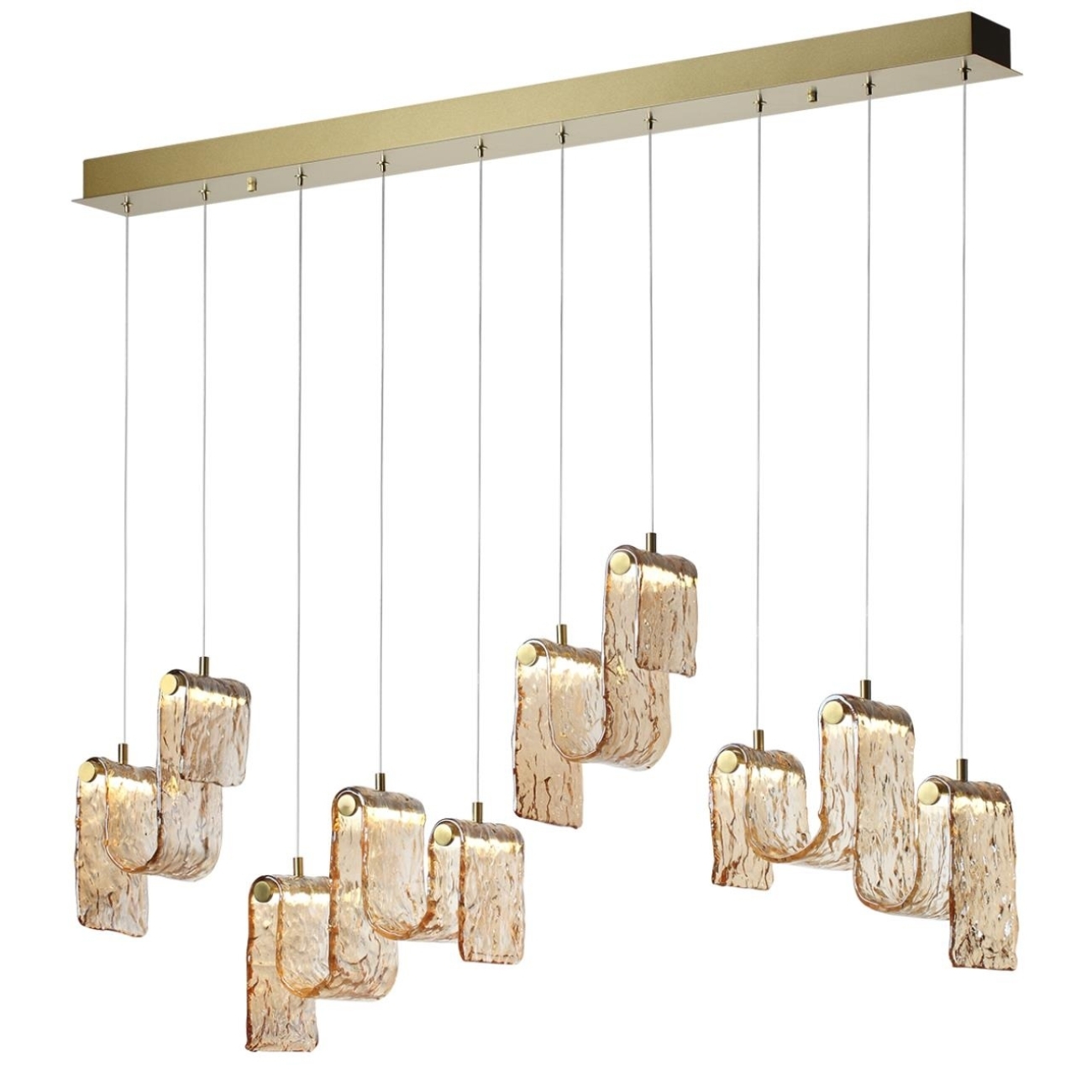 Подвесной светильник светодиодный Odeon Light Flow 5105/52L золотой брашинг/янтарный металл/стекло LED x 52W 4000K — фото 3
