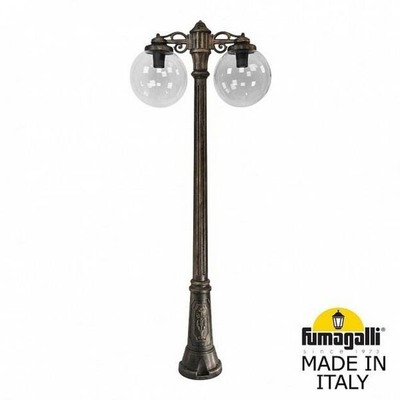 Наземный светильник IP55 уличный Fumagalli Gig BISSO/G300 2L DN G30.156.S20.BXE27DN в форме шара — фото 1