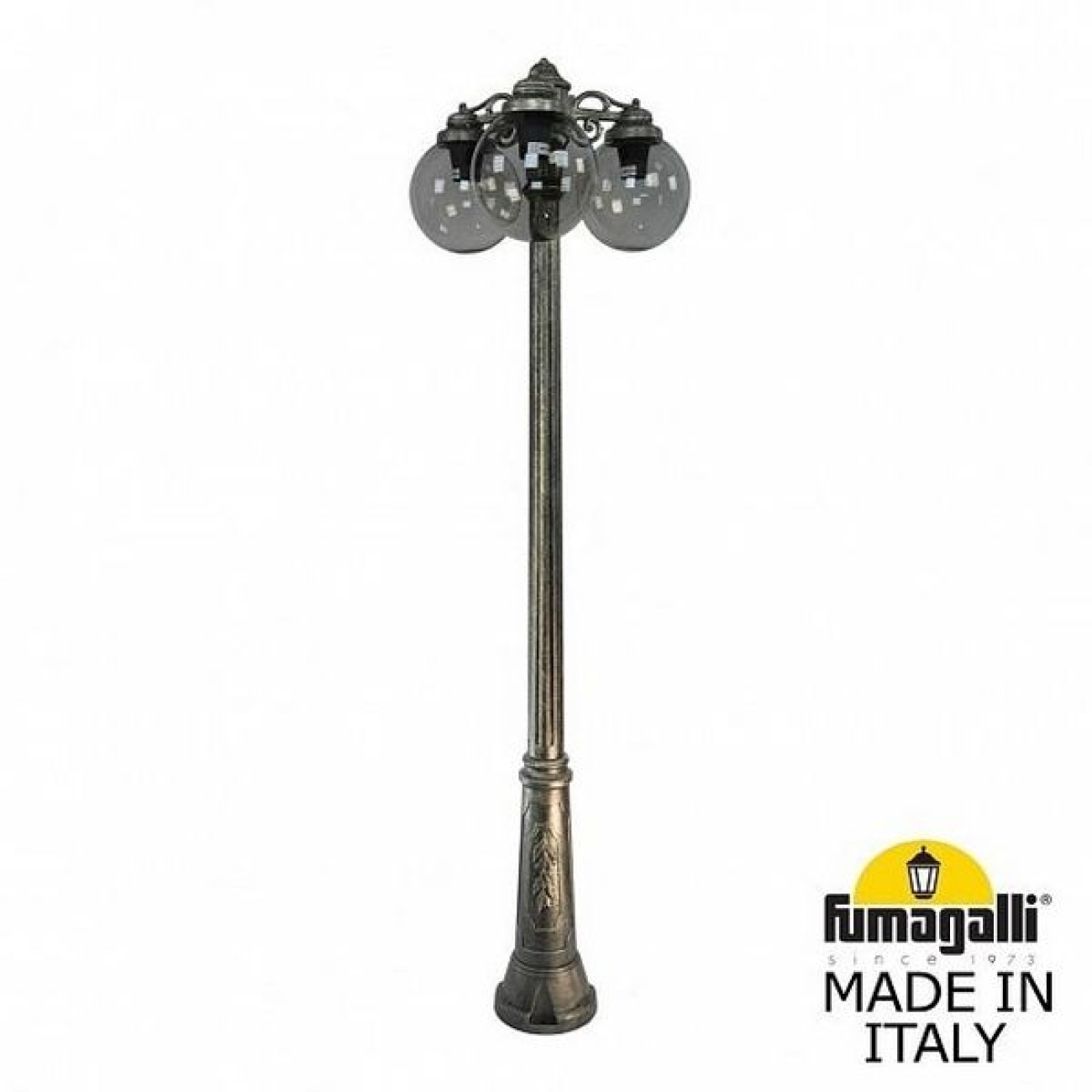 Наземный светильник IP55 уличный Fumagalli Ricu BISSO/G250 3L DN. G25.157.S30.BZE27DN в форме шара — фото 1
