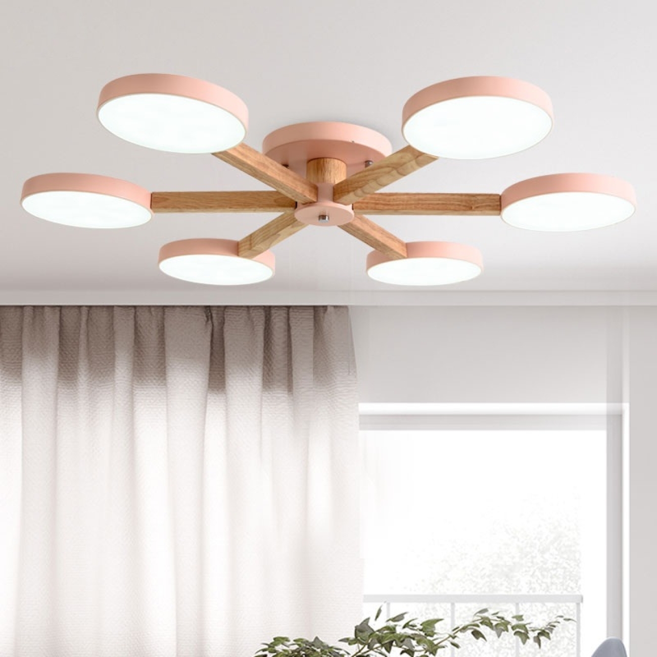 Потолочная люстра LED на штанге с пультом Turna 6 Pink By ImperiumLoft Turna01 (Умный дом, Алиса) 178339-26 — фото 2