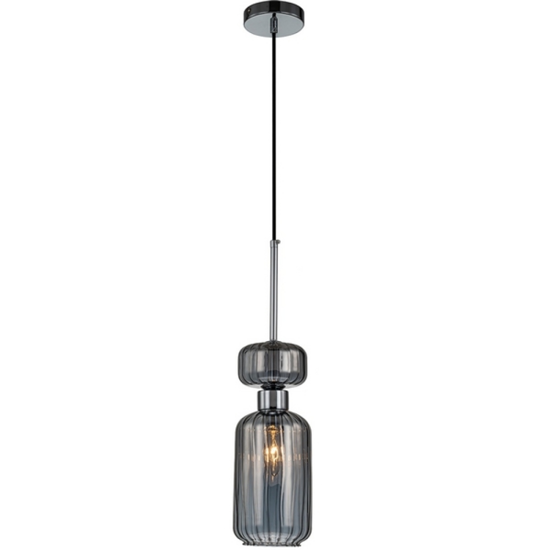 Подвесной светильник Escada Gloss 1141/1S Chrome/Smoke 1x60Вт E14, металл/стекло, хром/дымчатый — фото 1
