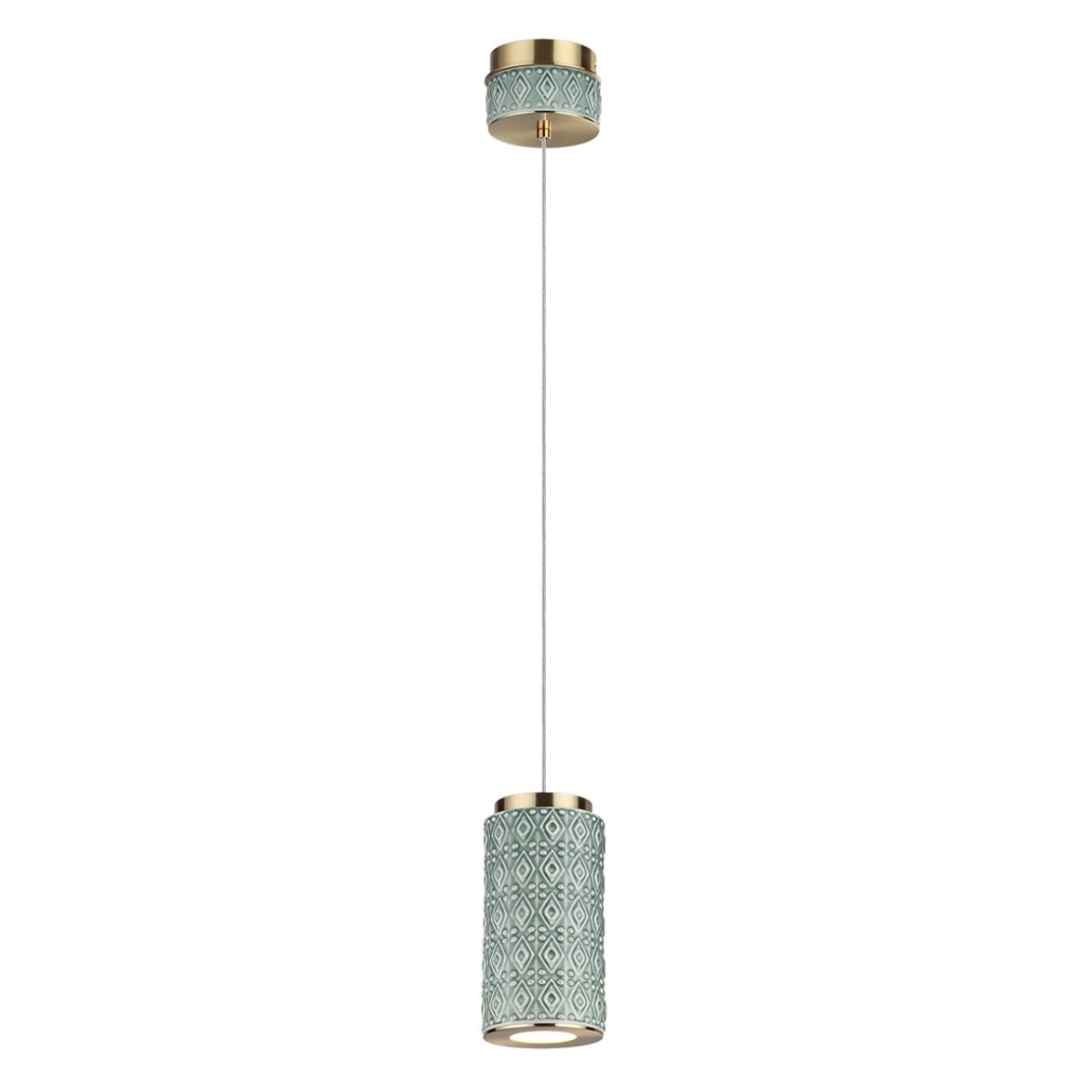 Подвесной светильник светодиодный Odeon Light Lulu 5452/5L светлая бронза/зеленый/металл/керамика/акрил LED 5W 3000K — фото 3