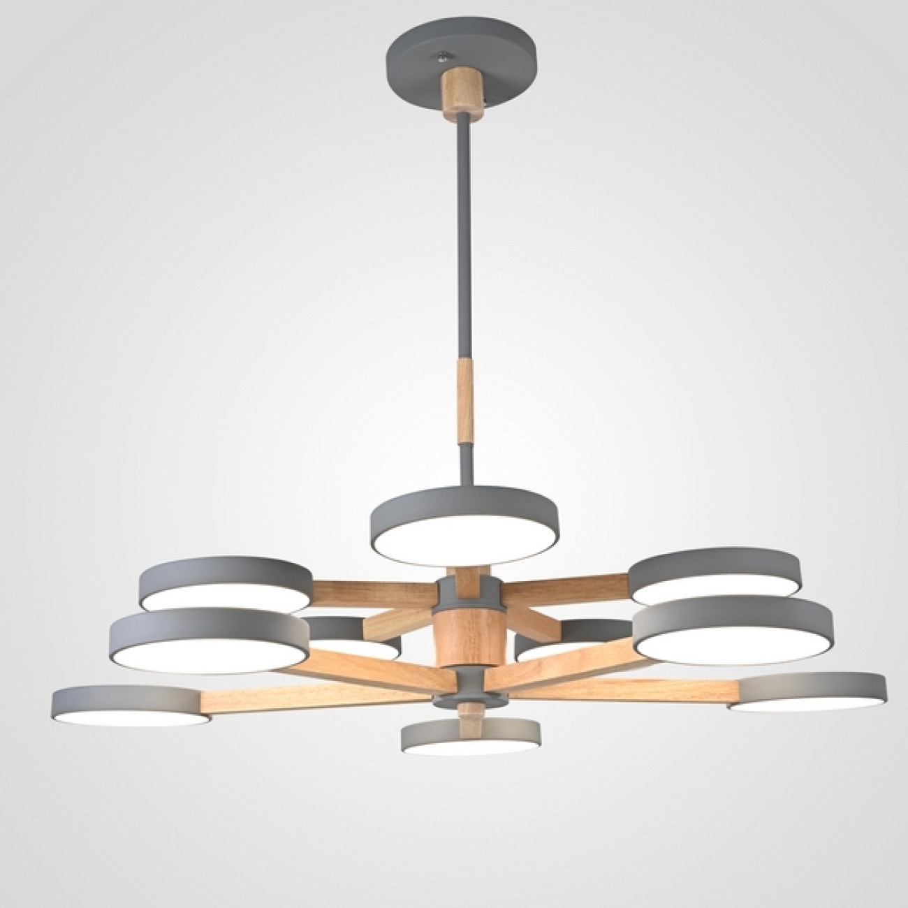 Потолочная люстра на штанге LED TURNA DBL L10 Gray ImperiumLoft Turna-Dbl01 (229088-26, Умный дом, WiFi, голосовое управление) — фото 1