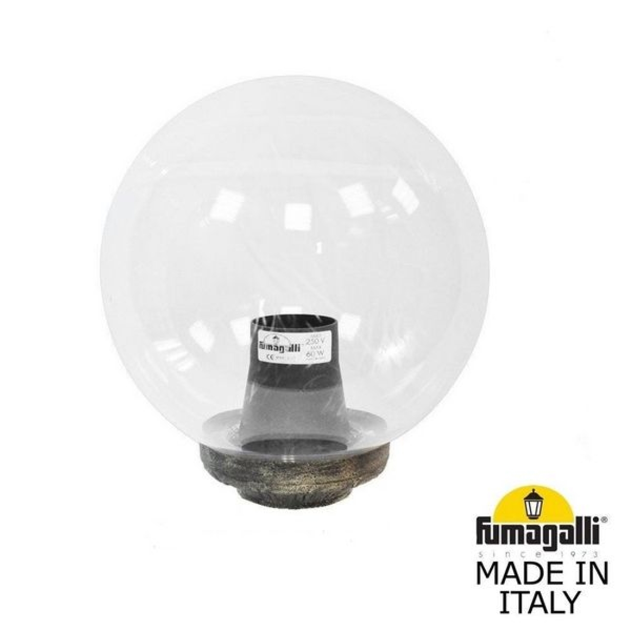 Наземный светильник IP55 на трубу Fumagalli Globe 250 Classic G25.B25.000.BXE27 в форме шара — фото 1