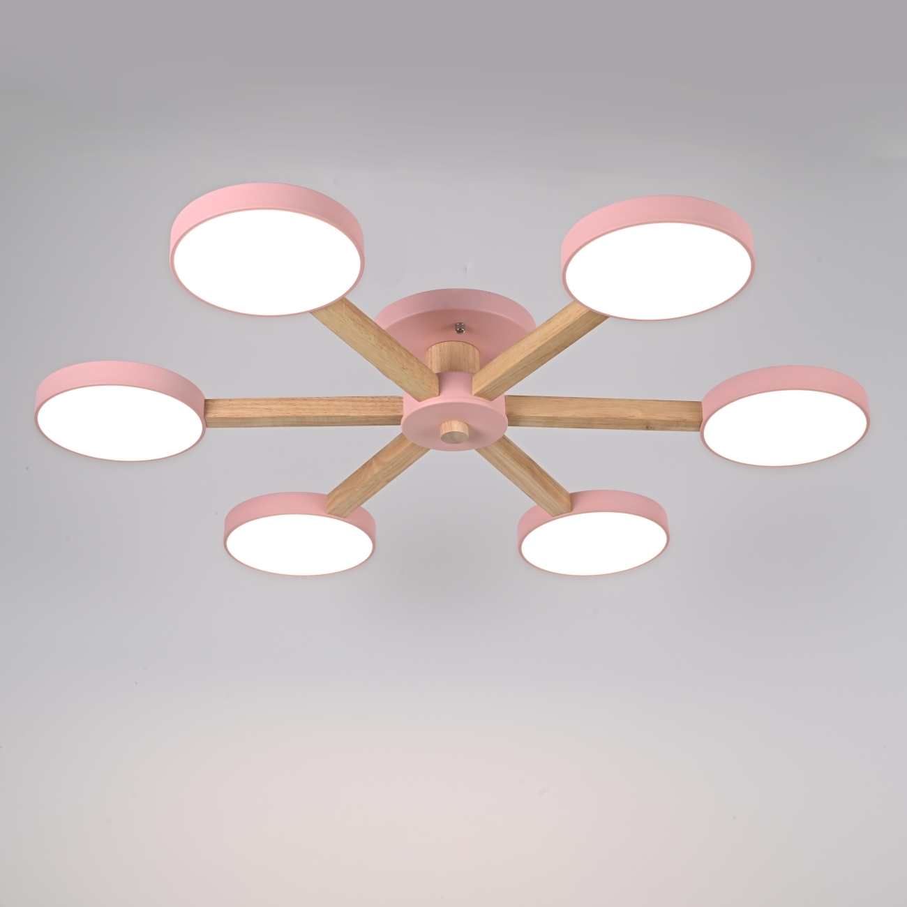 Потолочная люстра LED на штанге с пультом Turna 6 Pink By ImperiumLoft Turna01 (Умный дом, Алиса) 178339-26 — фото 5