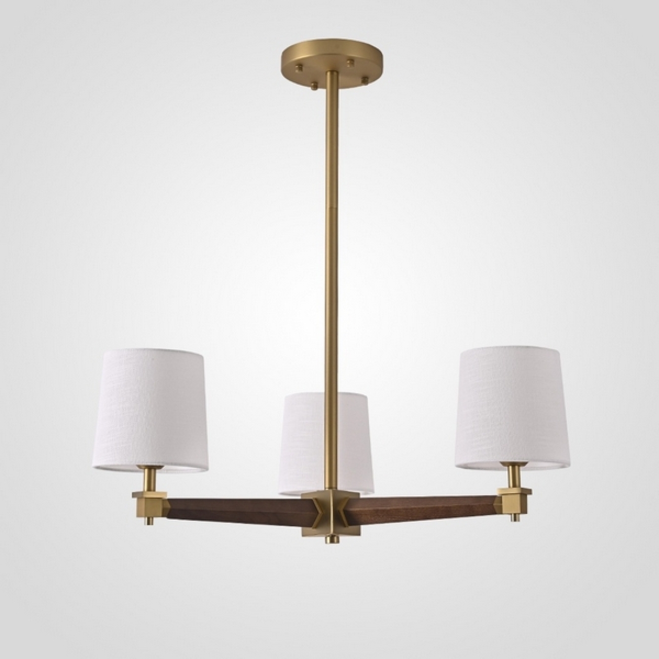 Потолочная люстра на штанге Jorgenson D70 White/Dark Wood By ImperiumLoft Stavra01 203579-26 — фото 1