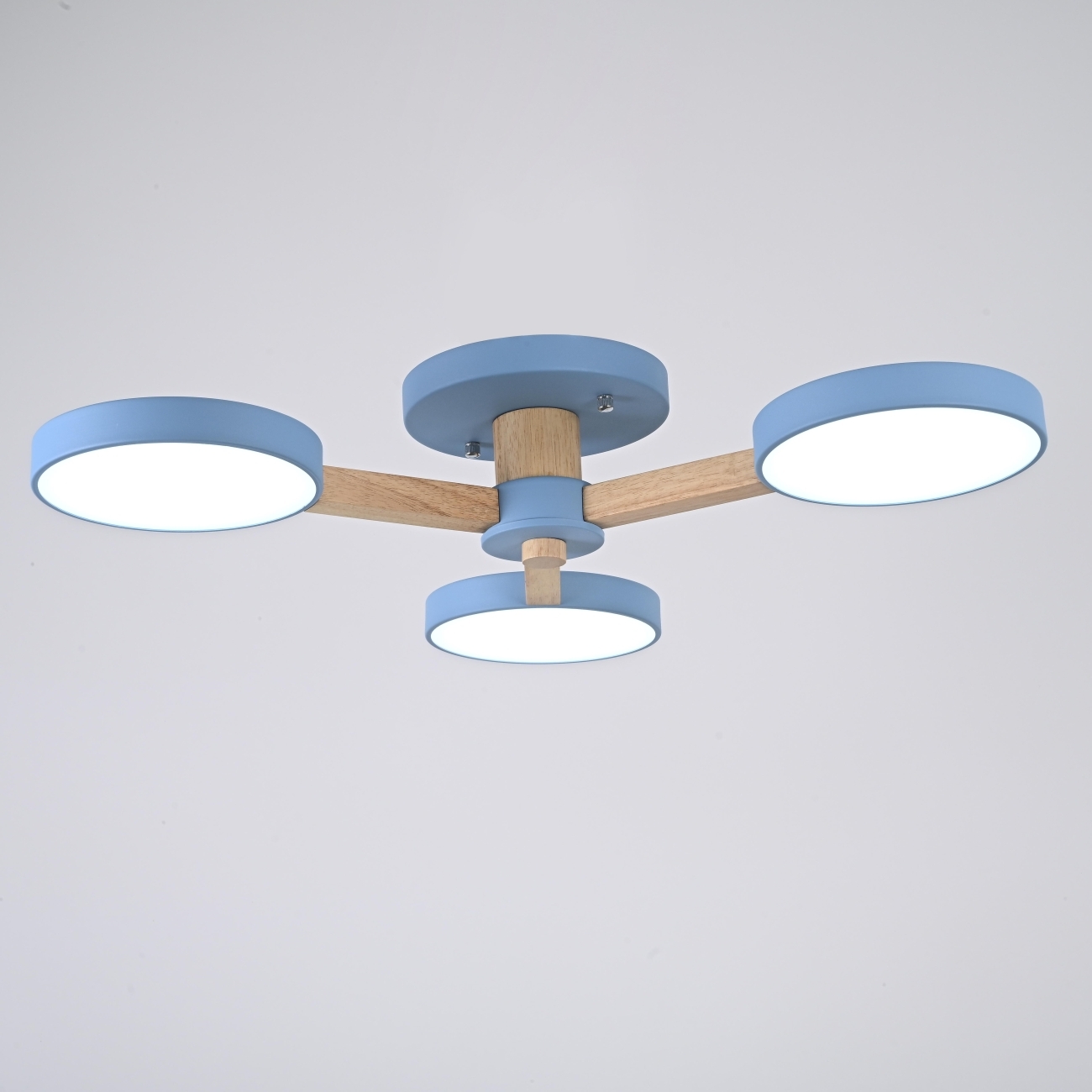 Люстра потолочная светодиодная с 3 лампочками LED на штанге с пультом Turna 3 Blue By ImperiumLoft Turna01 (Умный дом, Алиса) 178334-26 — фото 3