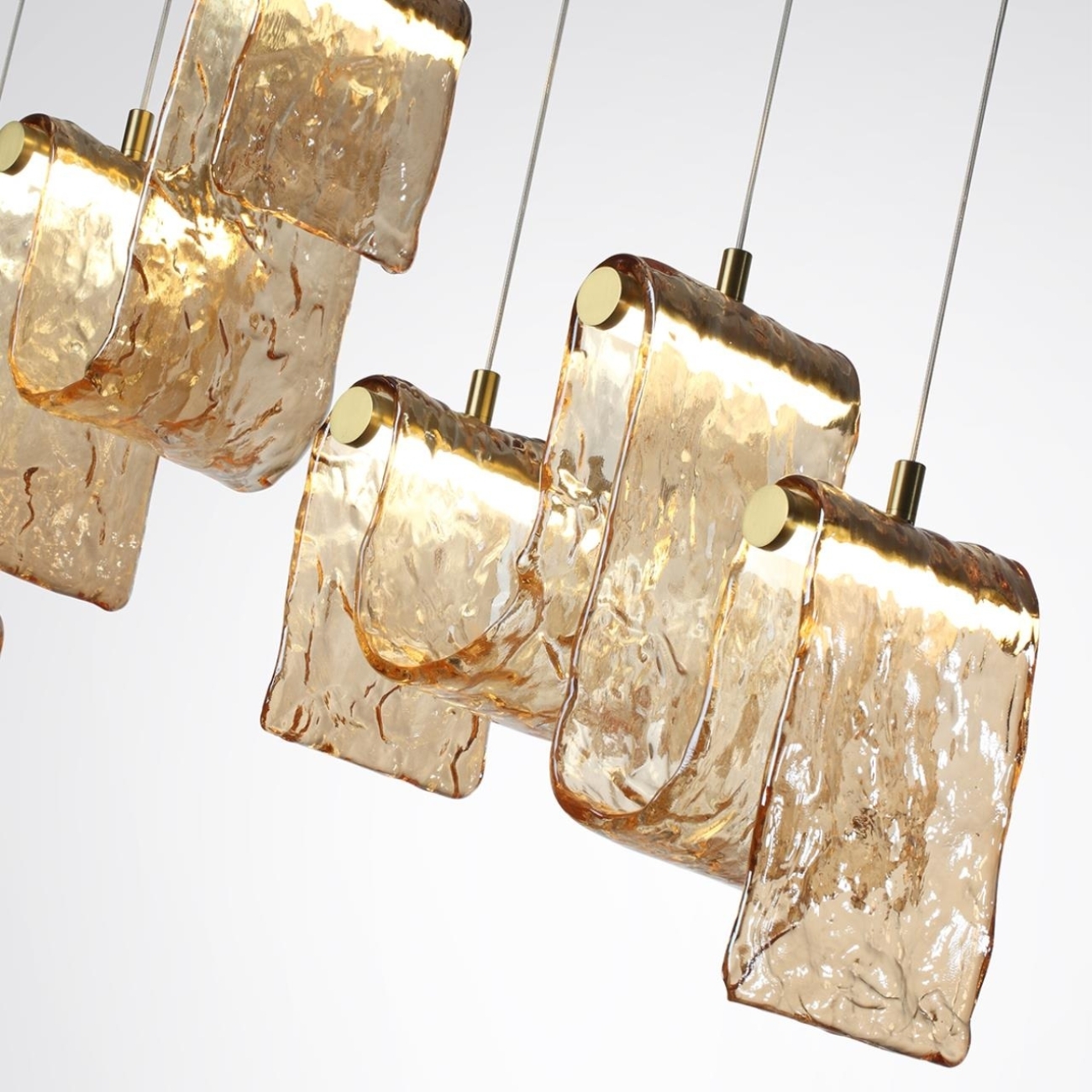 Подвесной светильник светодиодный Odeon Light Flow 5105/52L золотой брашинг/янтарный металл/стекло LED x 52W 4000K — фото 5