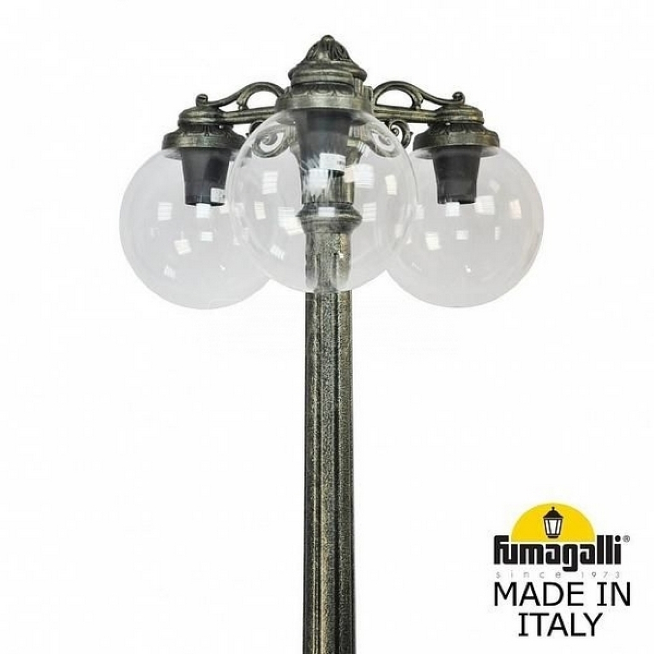 Наземный светильник IP55 уличный Fumagalli Gigi BISSO/G250 3L DN. G25.156.S30.BXE27DN в форме шара — фото 1