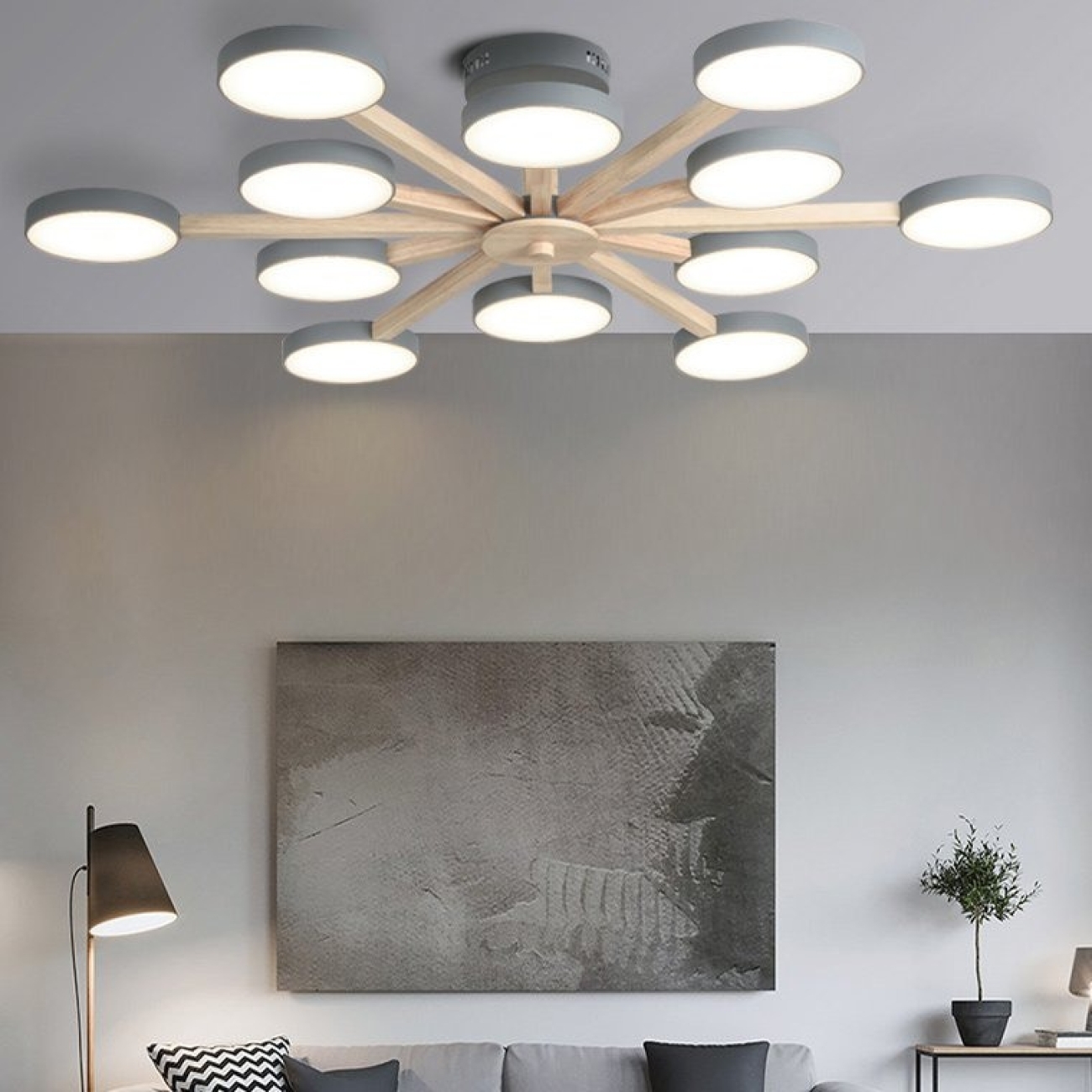 Потолочная люстра LED на штанге Turna L12 Khaki By ImperiumLoft Turna-B01 (Умный дом, Алиса) 228863-26 — фото 8