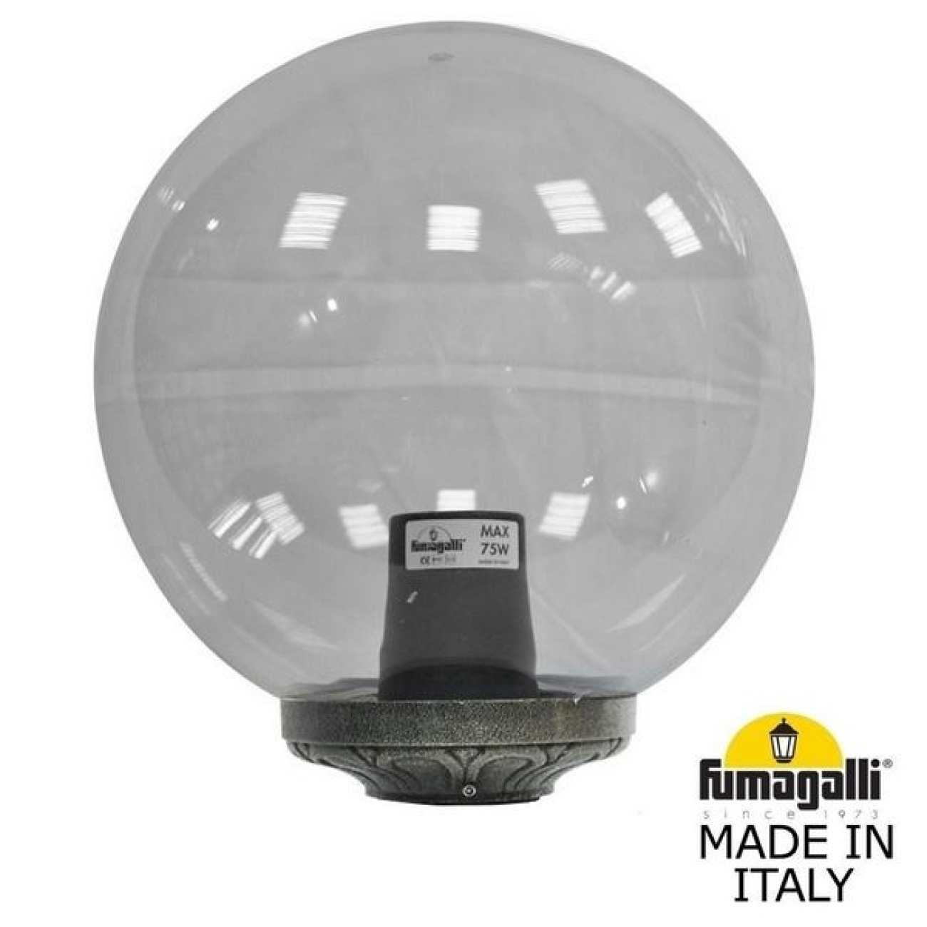 Наземный светильник IP55 на трубу Fumagalli Globe 300 Classic G30.B30.000.BZE27 в форме шара — фото 1