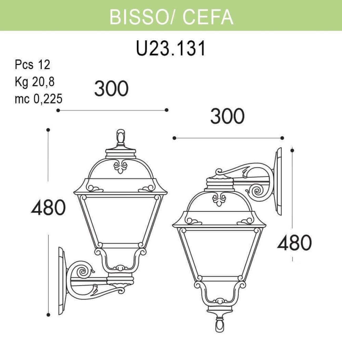 Светильник уличный настенный Fumagalli Bisso/Cefa DN U23.131.000.VYE27DN — фото 2