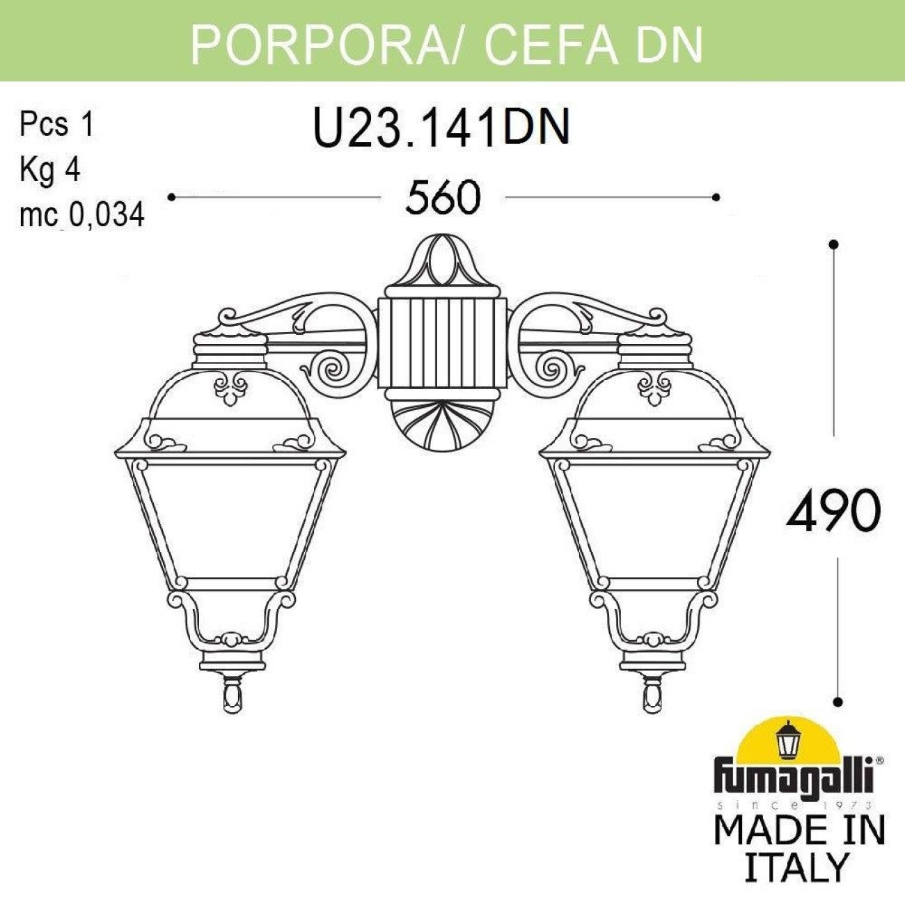 Светильник уличный настенный Fumagalli Porpora/Cefa DN U23.141.000.WYE27DN — фото 2
