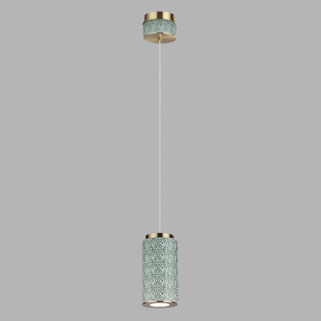 Подвесной светильник светодиодный Odeon Light Lulu 5452/5L светлая бронза/зеленый/металл/керамика/акрил LED 5W 3000K — фото 4