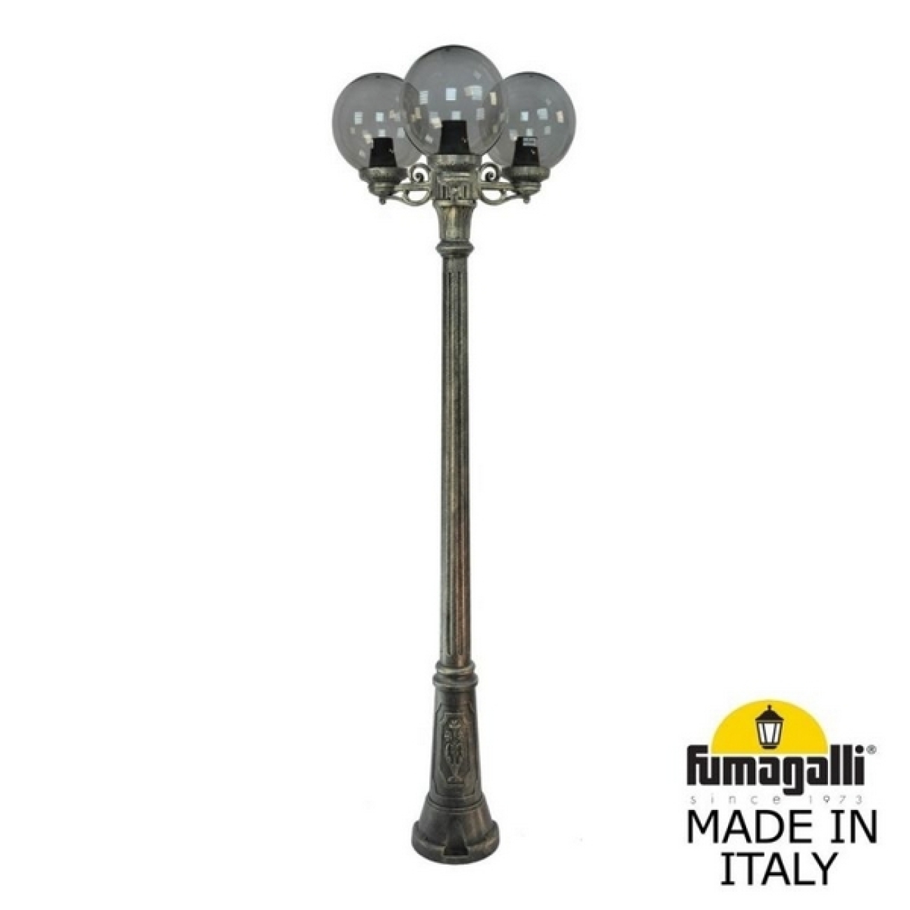 Наземный светильник IP55 уличный Fumagalli Gigi BISSO/G250 3L. G25.156.S30.BZE27 в форме шара — фото 1