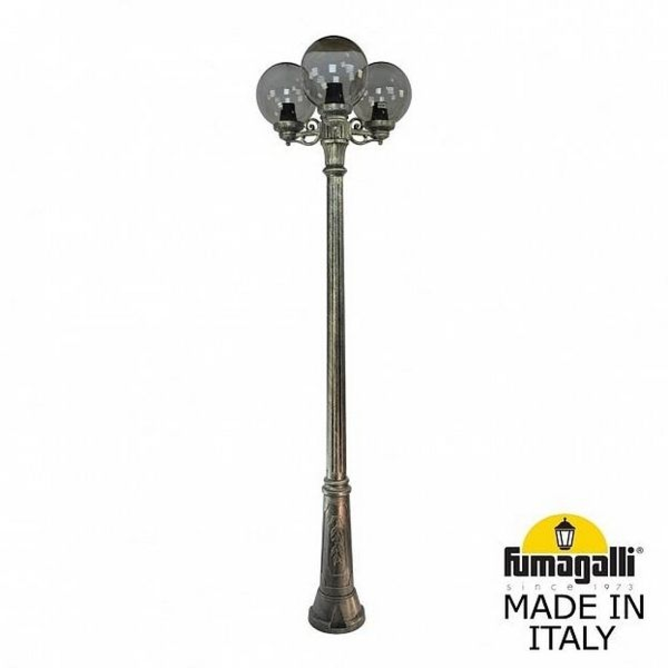 Наземный светильник IP55 уличный Fumagalli Ricu BISSO/G250 3L. G25.157.S30.BZE27 в форме шара — фото 1