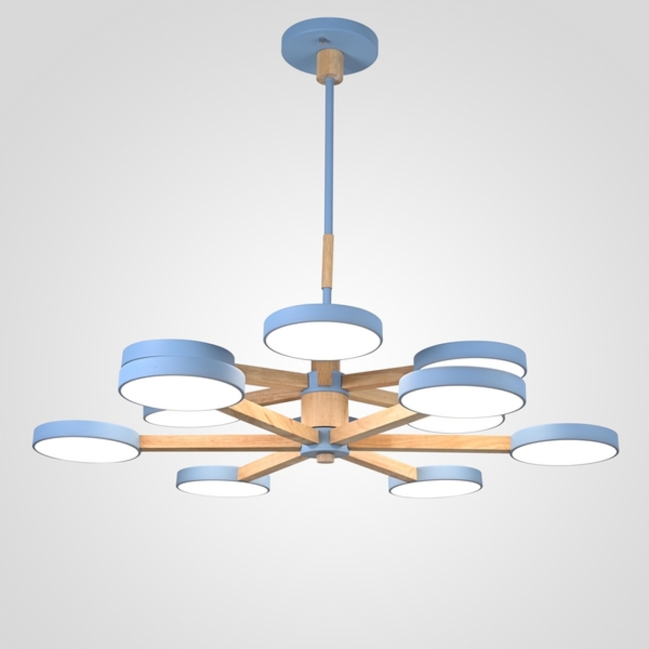 Потолочная люстра LED на штанге Turna Dbl L12 Blue By ImperiumLoft Turna-Dbl01 (Умный дом, Алиса) 229092-26 — фото 1