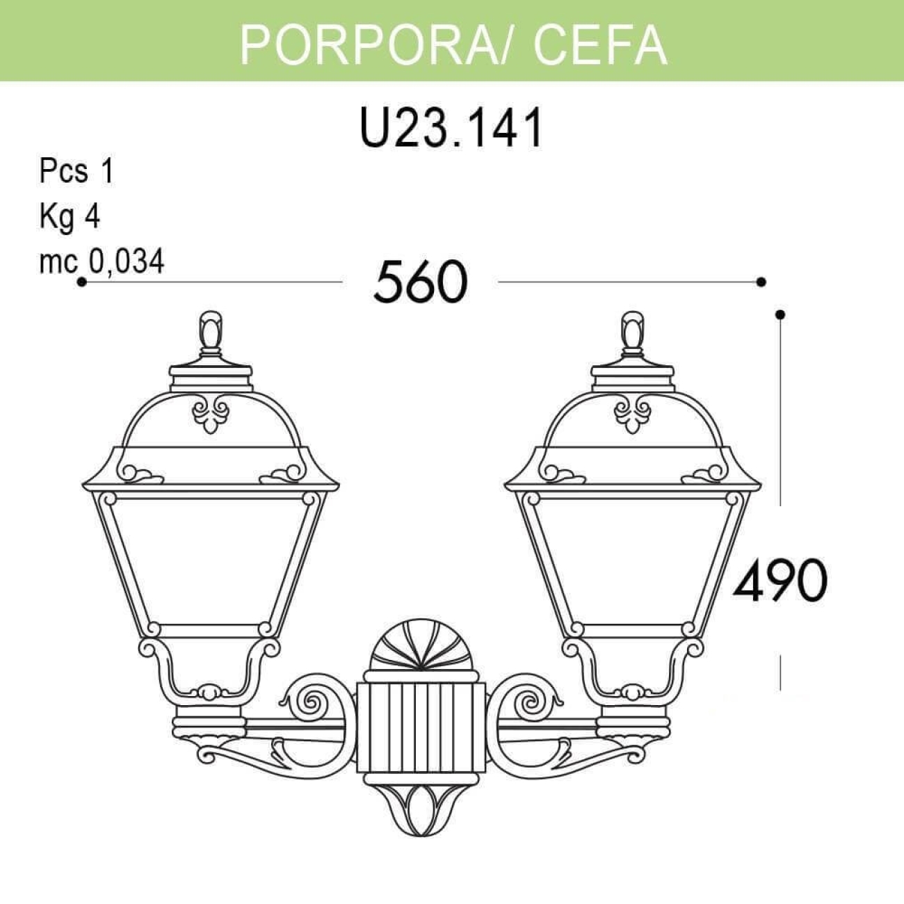 Светильник уличный настенный Fumagalli Porpora/Cefa U23.141.000.BYE27