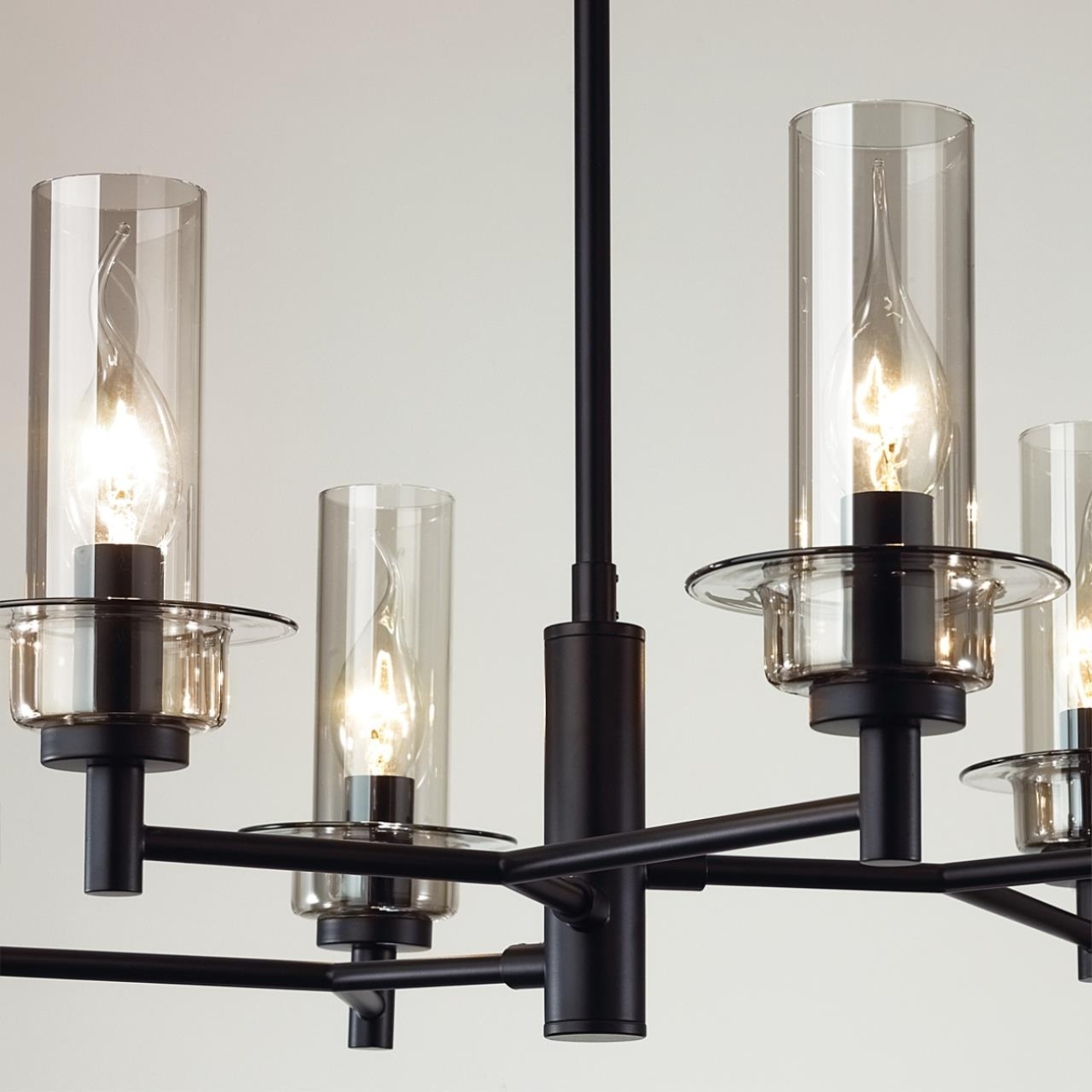 Потолочная люстра на штанге Lumion Madonna 6555/6C черный/дымчатый/металл/стекло E14 6*40W 220V — фото 2