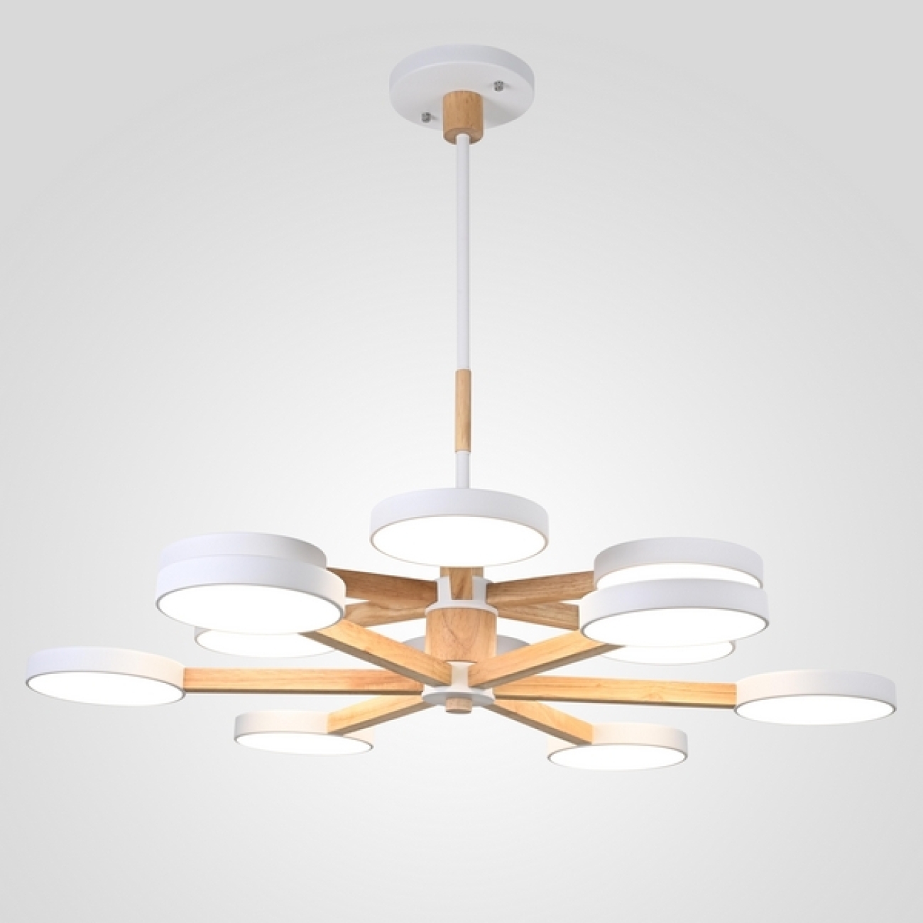 Потолочная люстра LED на штанге Turna Dbl L12 White By ImperiumLoft Turna-Dbl01 (Умный дом, Алиса) 229080-26 — фото 1