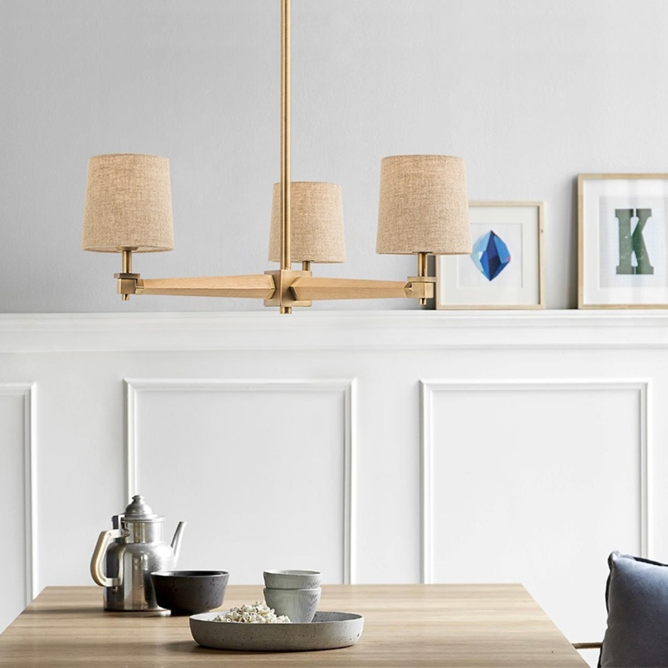Потолочная люстра на штанге Jorgenson D70 Beige/Dark Wood By ImperiumLoft Stavra01 203576-26 — фото 6