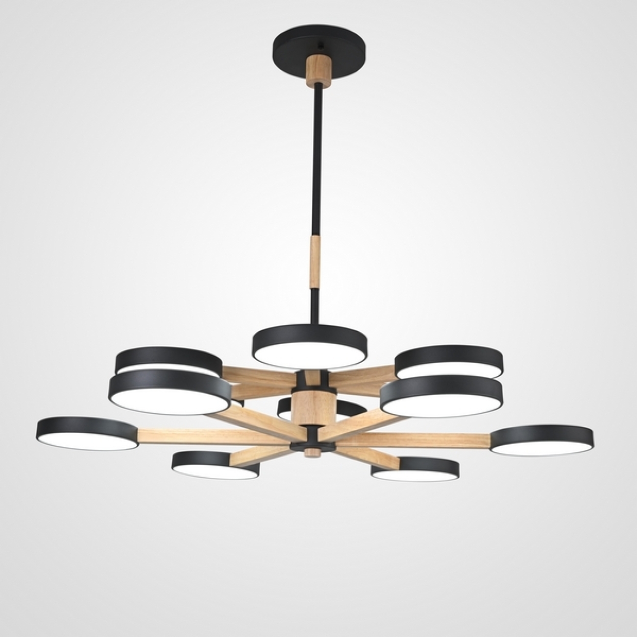 Потолочная люстра LED на штанге Turna Dbl L12 Black By ImperiumLoft Turna-Dbl01 (Умный дом, Алиса) 229086-26 — фото 1