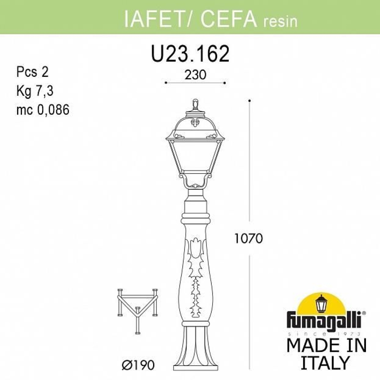 Светильник уличный Fumagalli Iafaet.R/Cefa U23.162.000.Wxe27 — фото 3