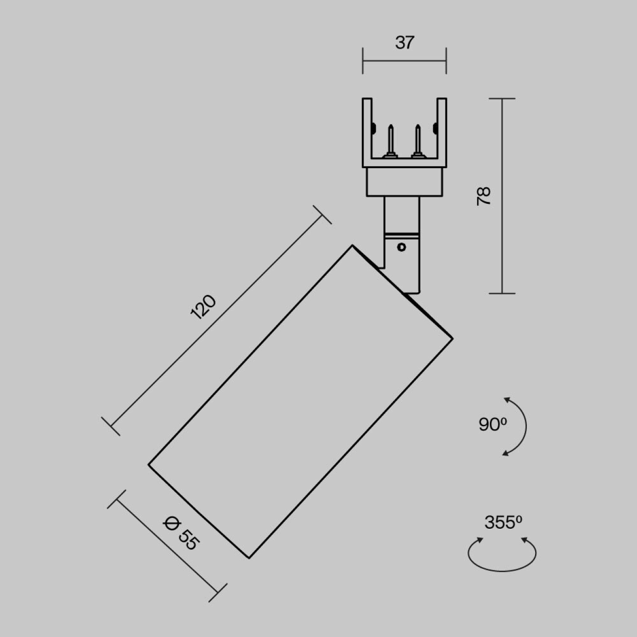 Трековый светильник низковольтный LED 16W 48V Maytoni Technical Focus O-TR01-1-S-16WB3K — фото 9