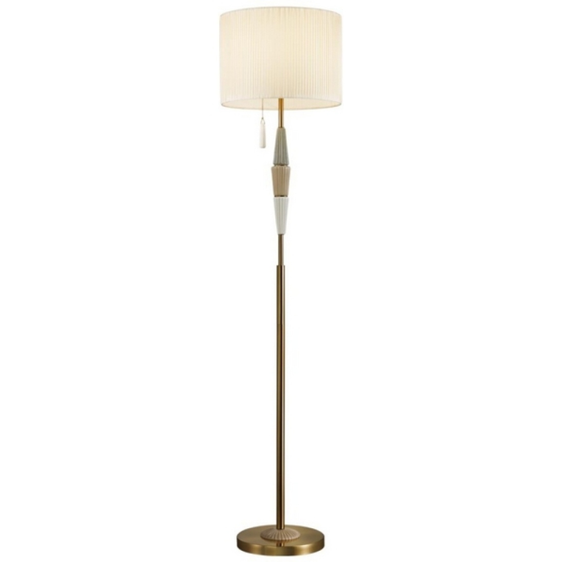 Торшер Odeon Light Latte 5403/1FA бронзовый/светло-коричневый/кремовый/металл/керамика/ткань E27 1*60W — фото 1