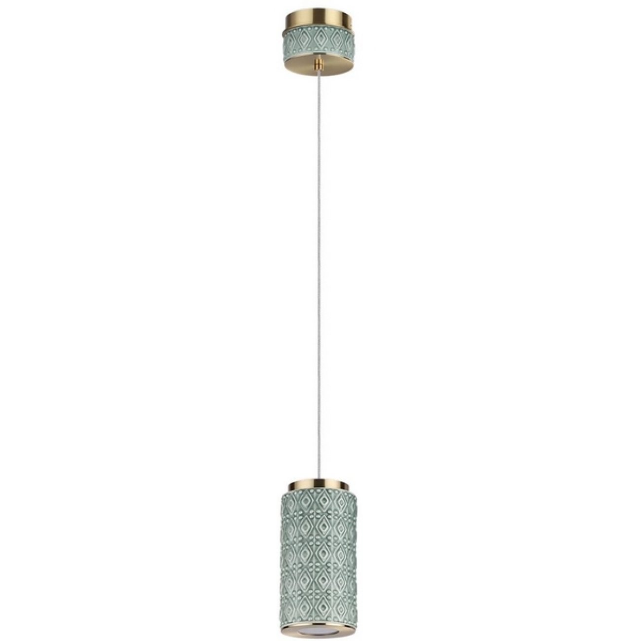 Подвесной светильник светодиодный Odeon Light Lulu 5452/5L светлая бронза/зеленый/металл/керамика/акрил LED 5W 3000K — фото 1