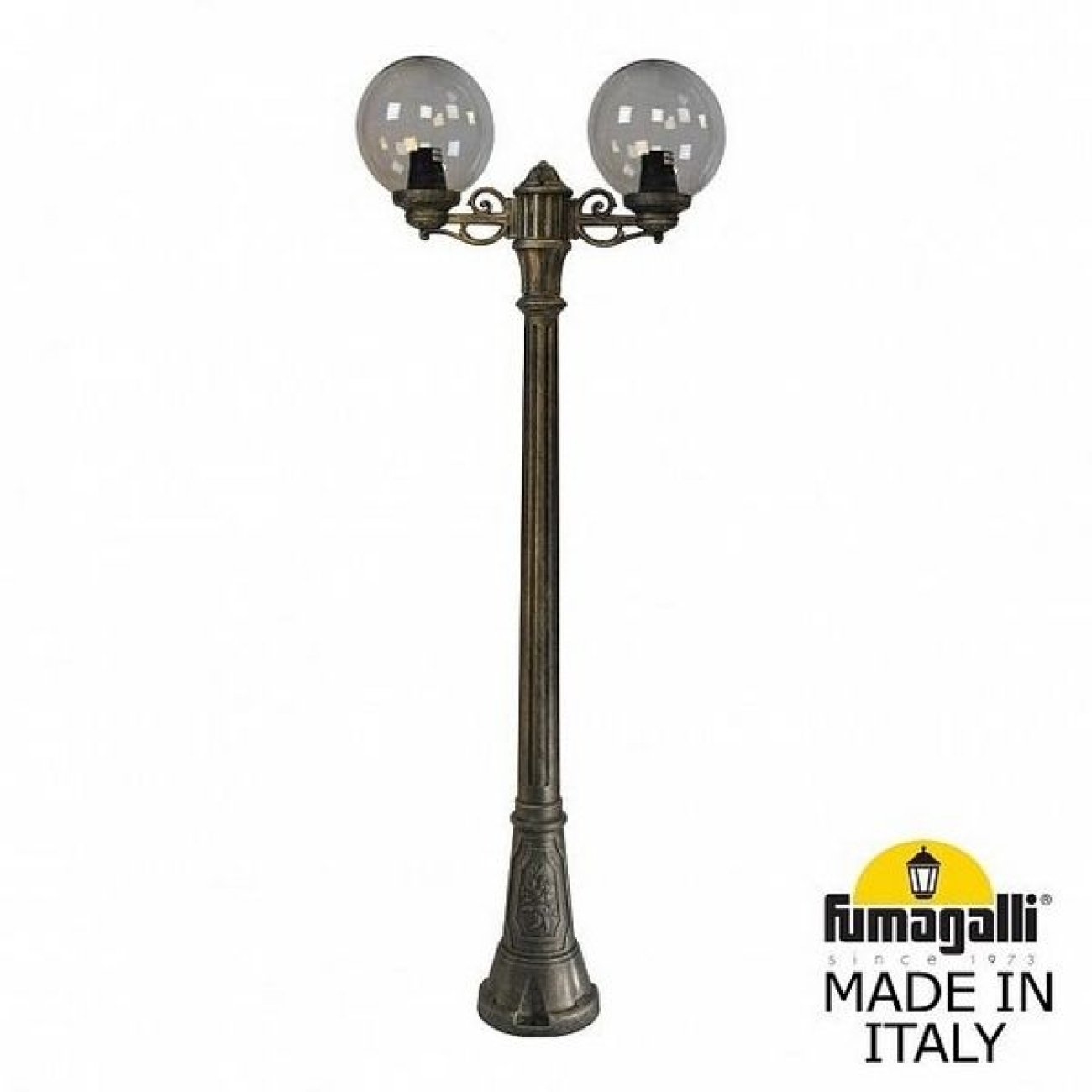Наземный светильник IP55 уличный Fumagalli Artu BISSO/G250 2L. G25.158.S20.BZE27 в форме шара — фото 1
