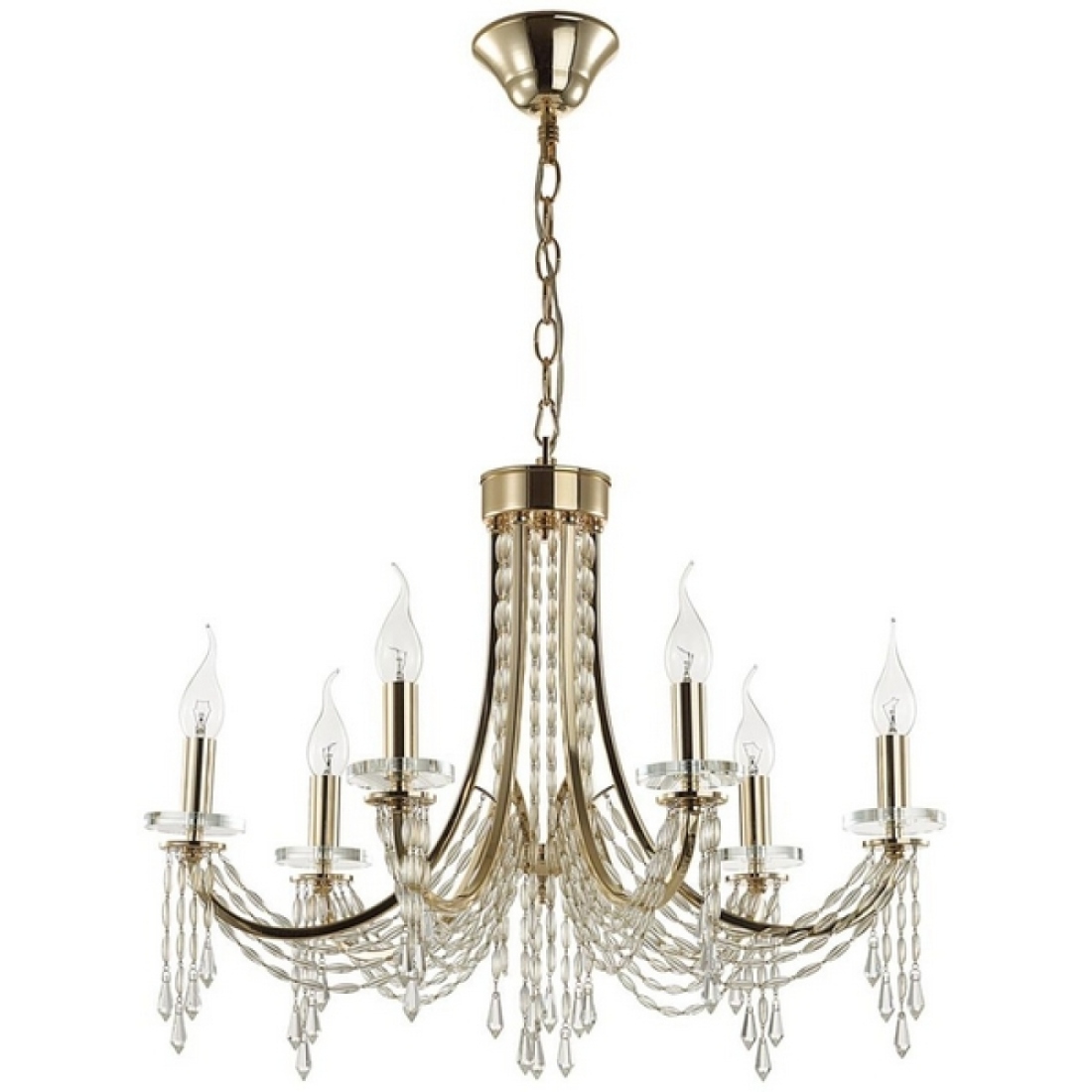Подвесная люстра Odeon Light Capel 5063/6 ODL24 537 золото/прозрачный/металл/хрусталь E14 6*40W — фото 1