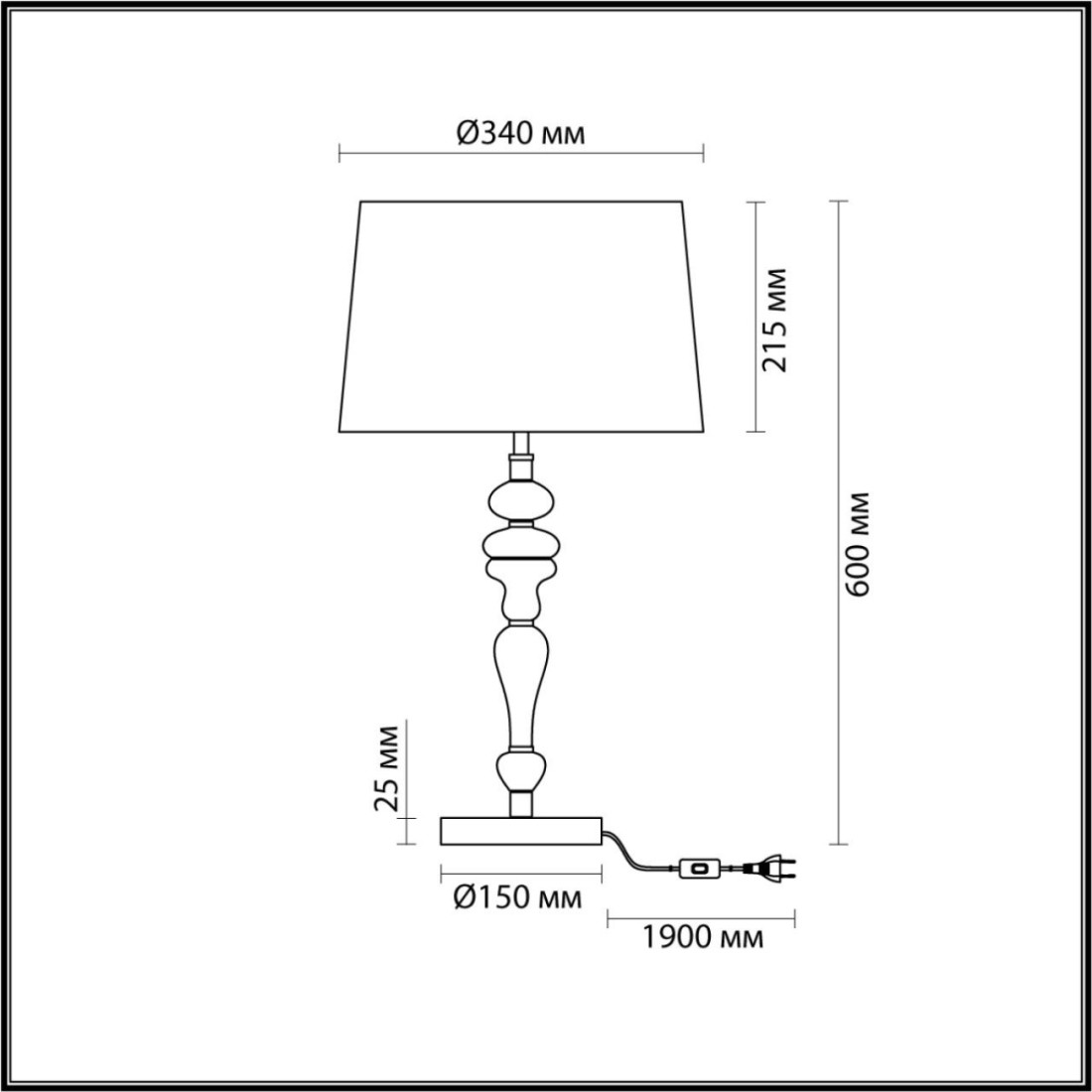 Настольная лампа Odeon Light Homi 5040/1T античн.бронза/беж.абажур/металл/керамика E27 1*60W — фото 4