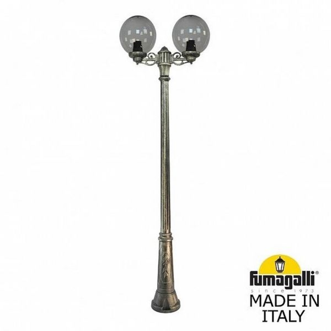 Наземный светильник IP55 уличный Fumagalli Ricu BISSO/G300 2L G30.157.S20.BZE27 в форме шара — фото 1