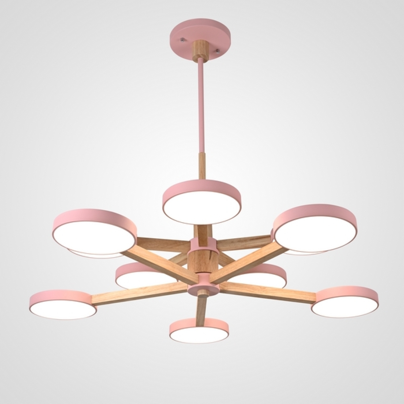Потолочная люстра на штанге LED TURNA DBL L10 Pink ImperiumLoft Turna-Dbl01 (229082-26, Умный дом, WiFi, голосовое управление) — фото 1