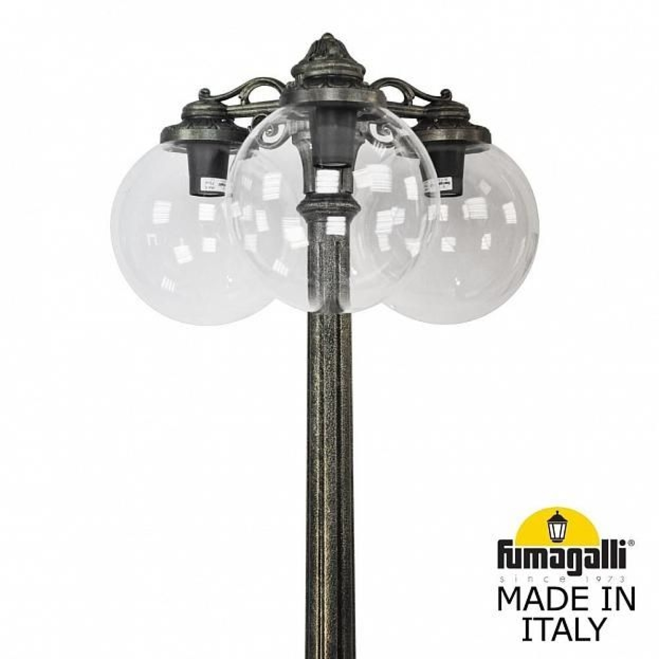 Наземный светильник IP55 уличный Fumagalli Ricu BISSO/G300 3L DN G30.157.S30.BXE27DN в форме шара — фото 2