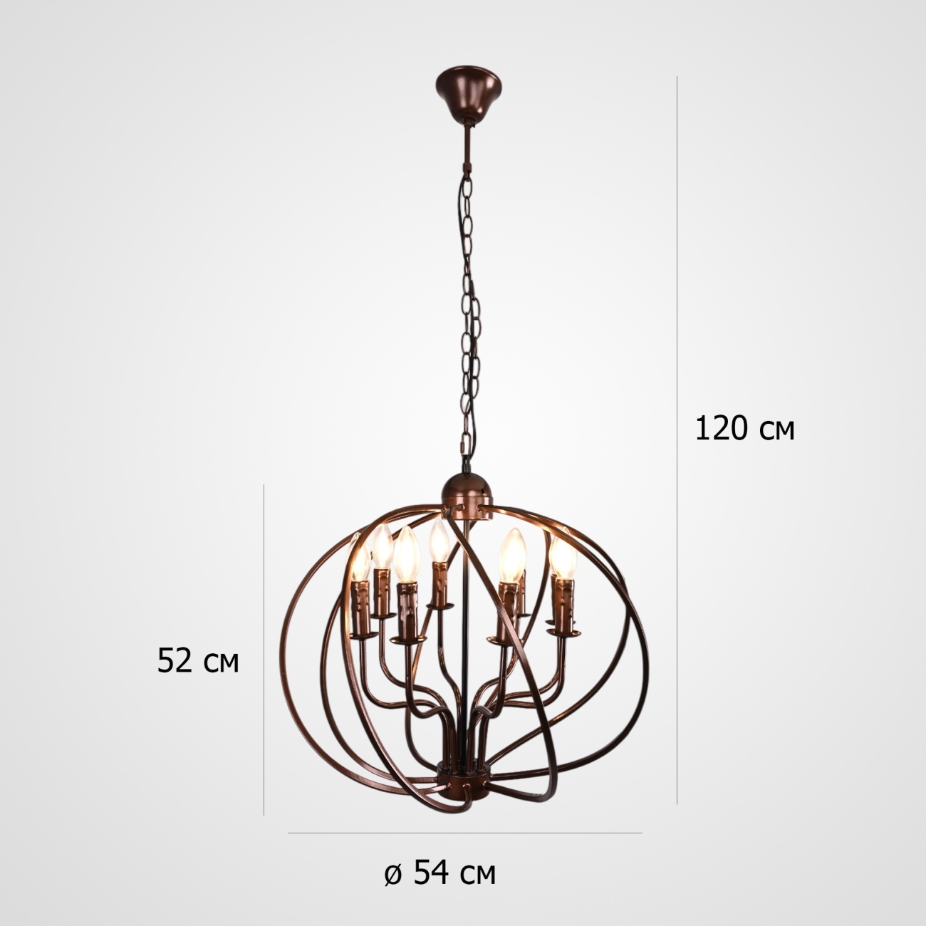 Подвесная люстра Cagie Dark Chocolate L8 By ImperiumLoft Cagie01 294283-23 в виде свечи — фото 2